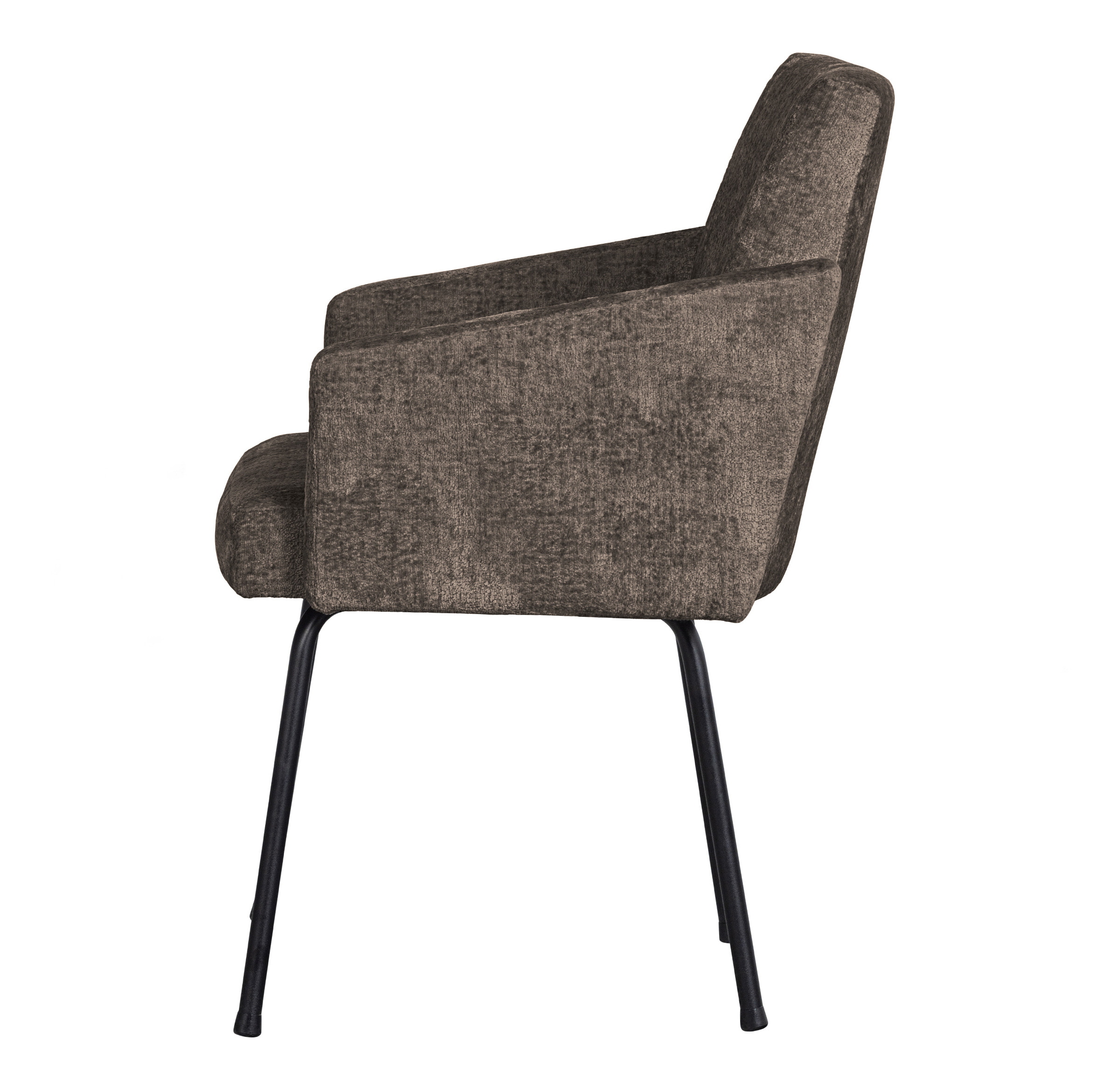 WOOOD Eetkamerstoel 'Mount' Chenille, kleur Grijs/Bruin
