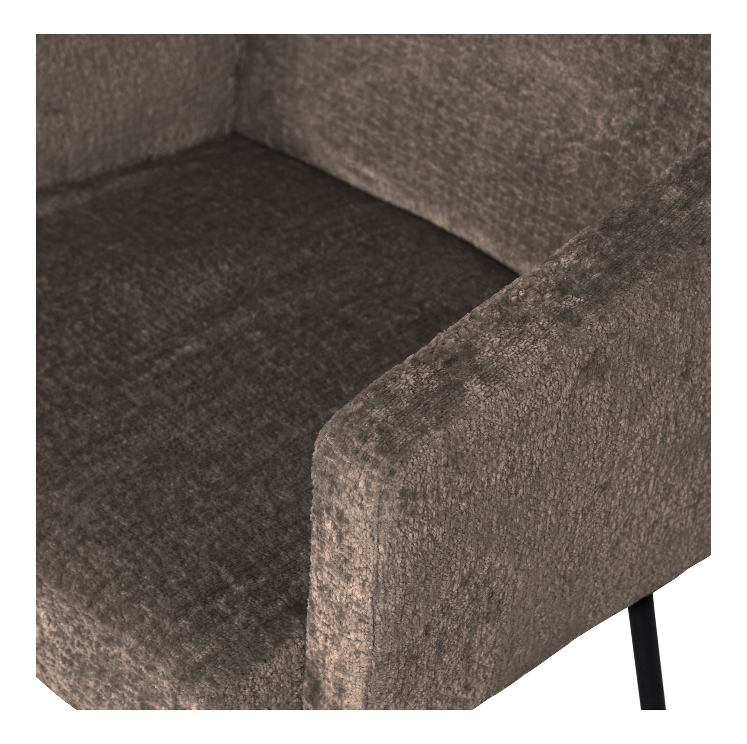 WOOOD Eetkamerstoel 'Mount' Chenille, kleur Grijs/Bruin