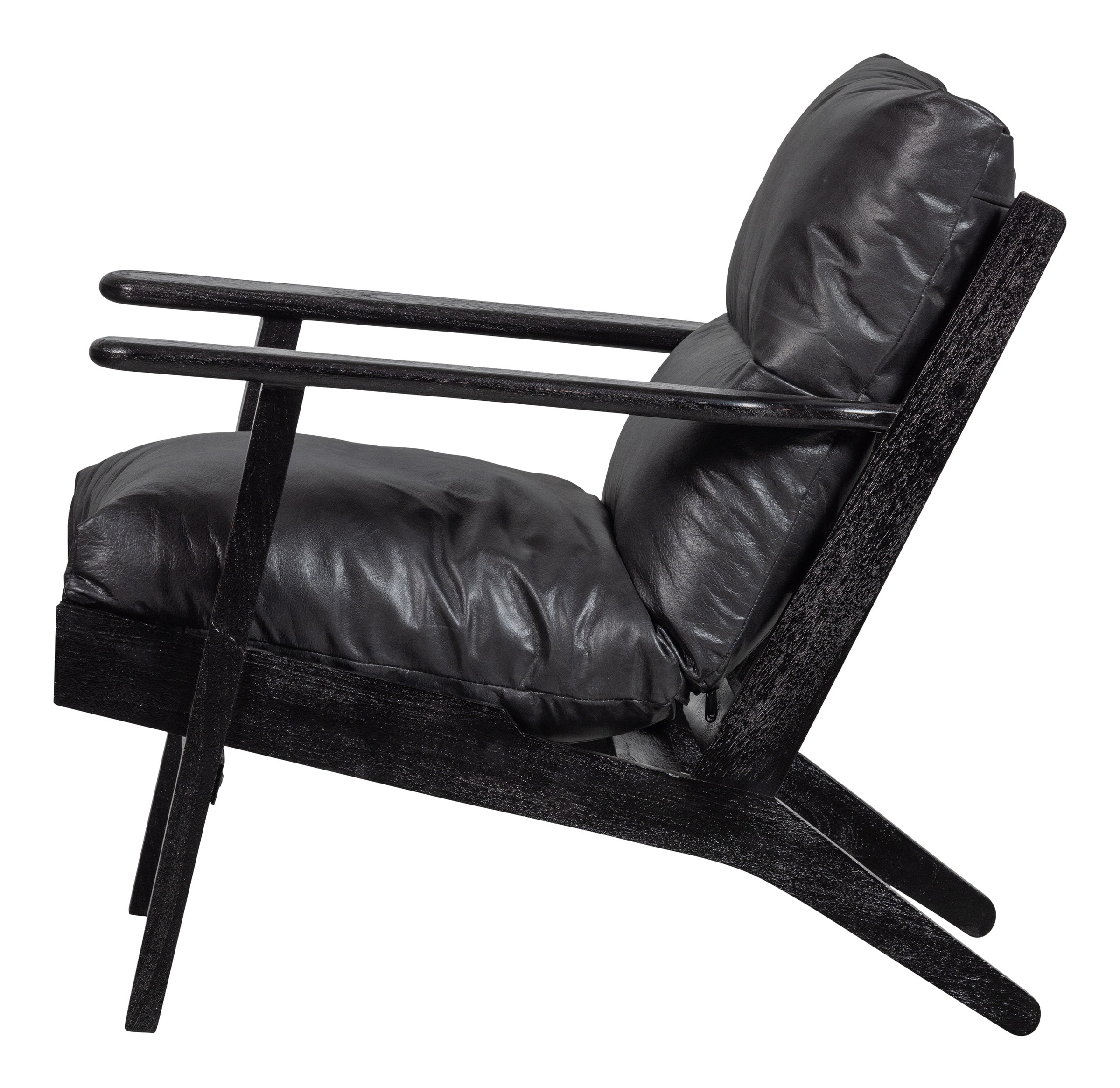 WOOOD Fauteuil 'Houston' Acaciahout, kleur Zwart