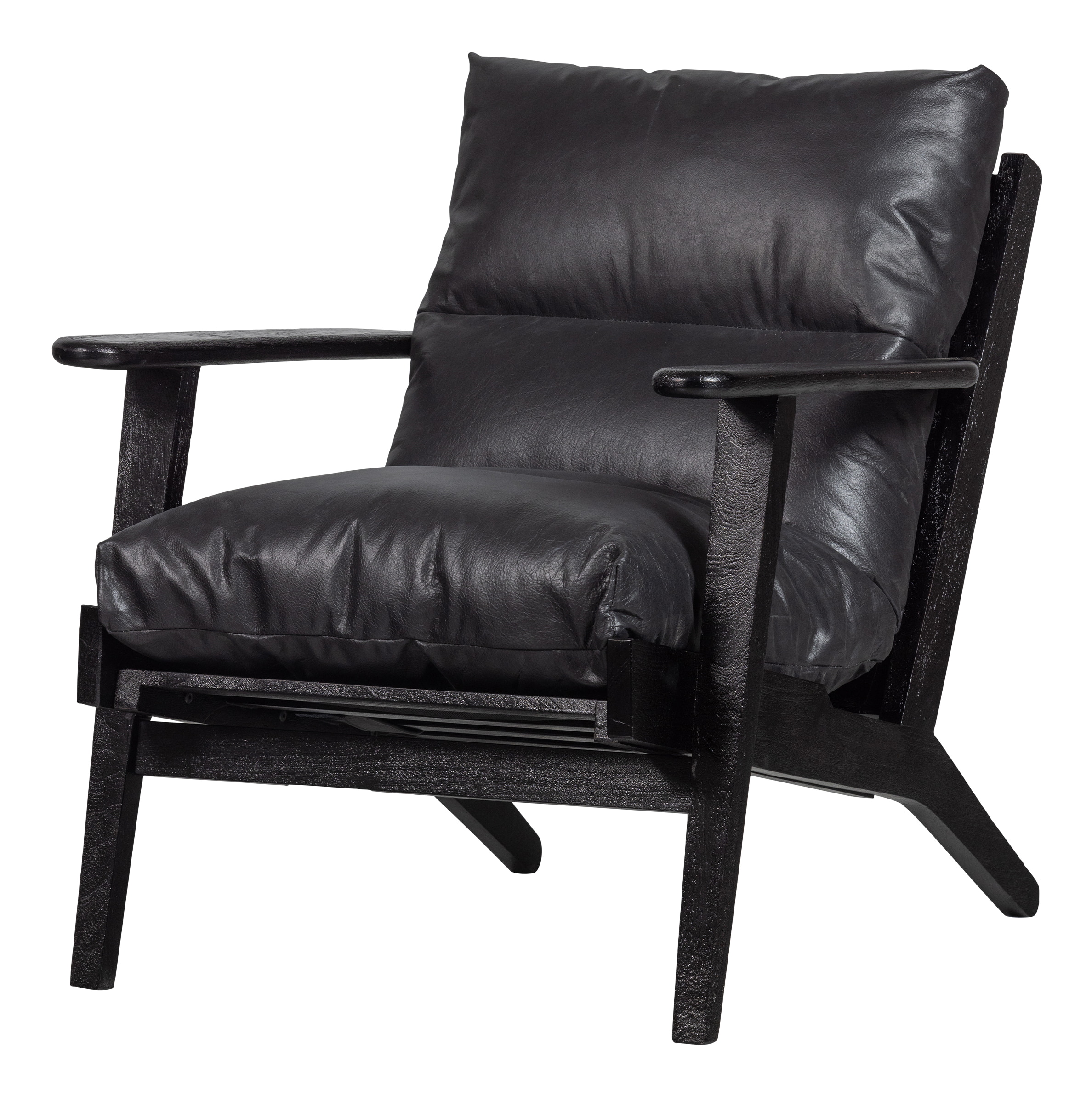 WOOOD Fauteuil 'Houston' Acaciahout, kleur Zwart