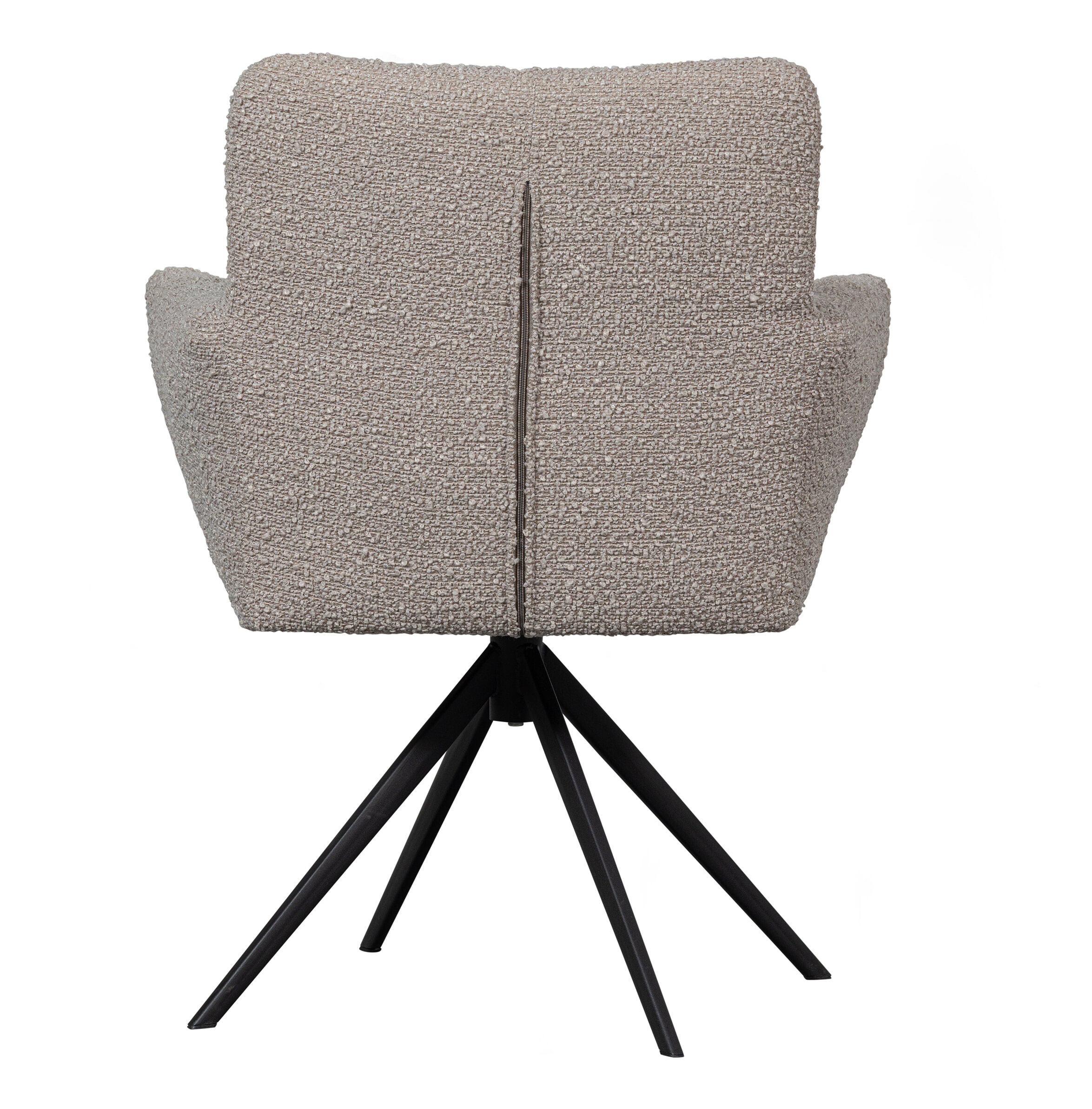 WOOOD Draaibare Eetkamerstoel 'Vinny' Bouclé met armleuning, kleur Zand