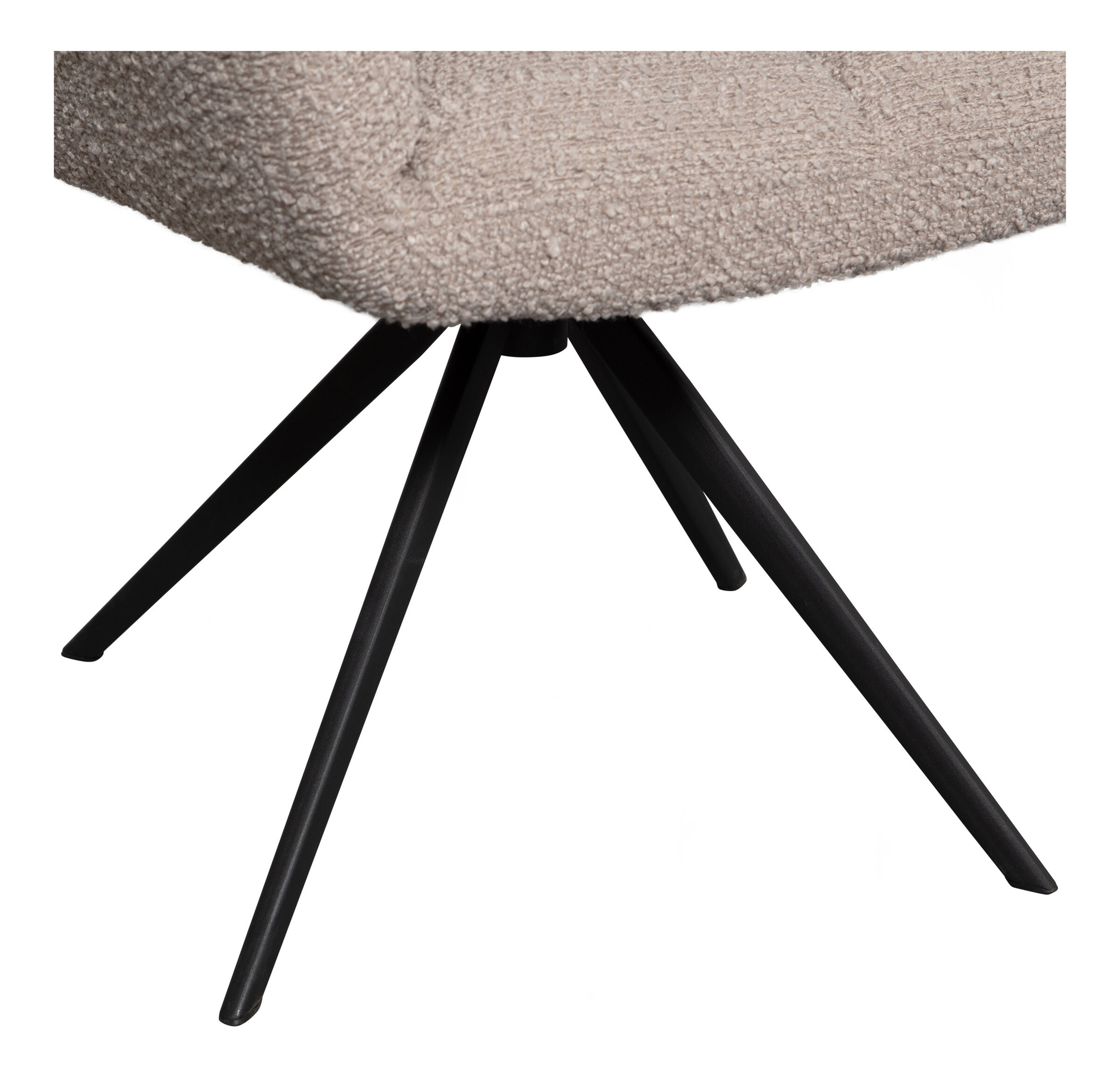 WOOOD Draaibare Eetkamerstoel 'Vinny' Bouclé met armleuning, kleur Zand