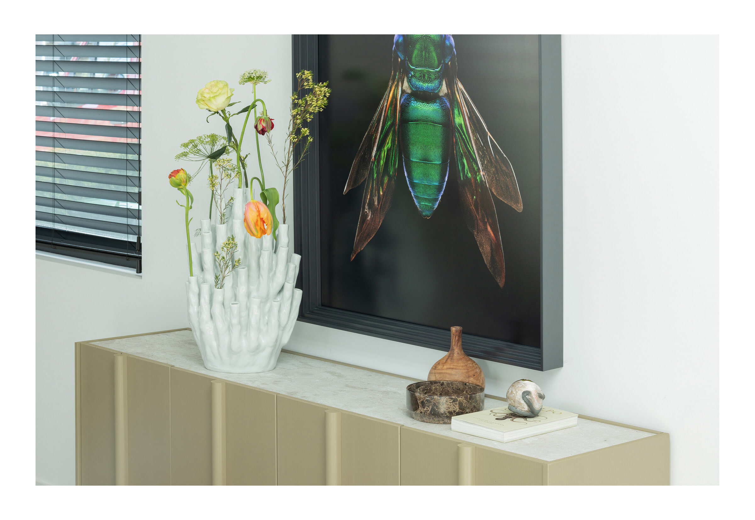 WOOOD Topdecor voor dressoir 'Basu' Plastic, 197cm, kleur Concrete Robuste