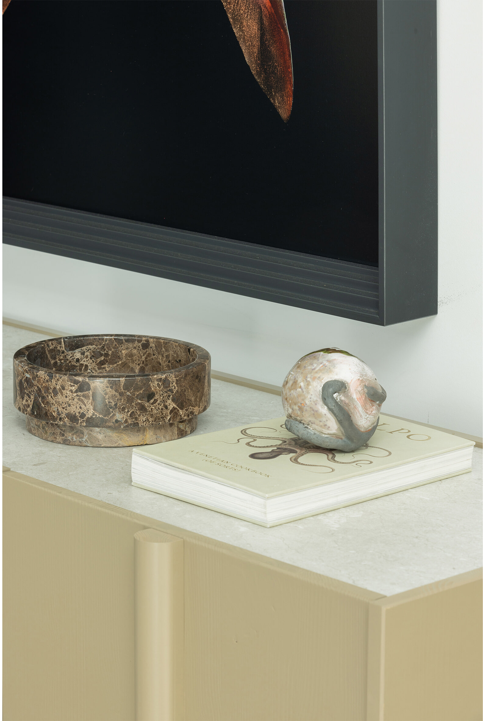 WOOOD Topdecor voor dressoir 'Basu' Plastic, 197cm, kleur Concrete Robuste