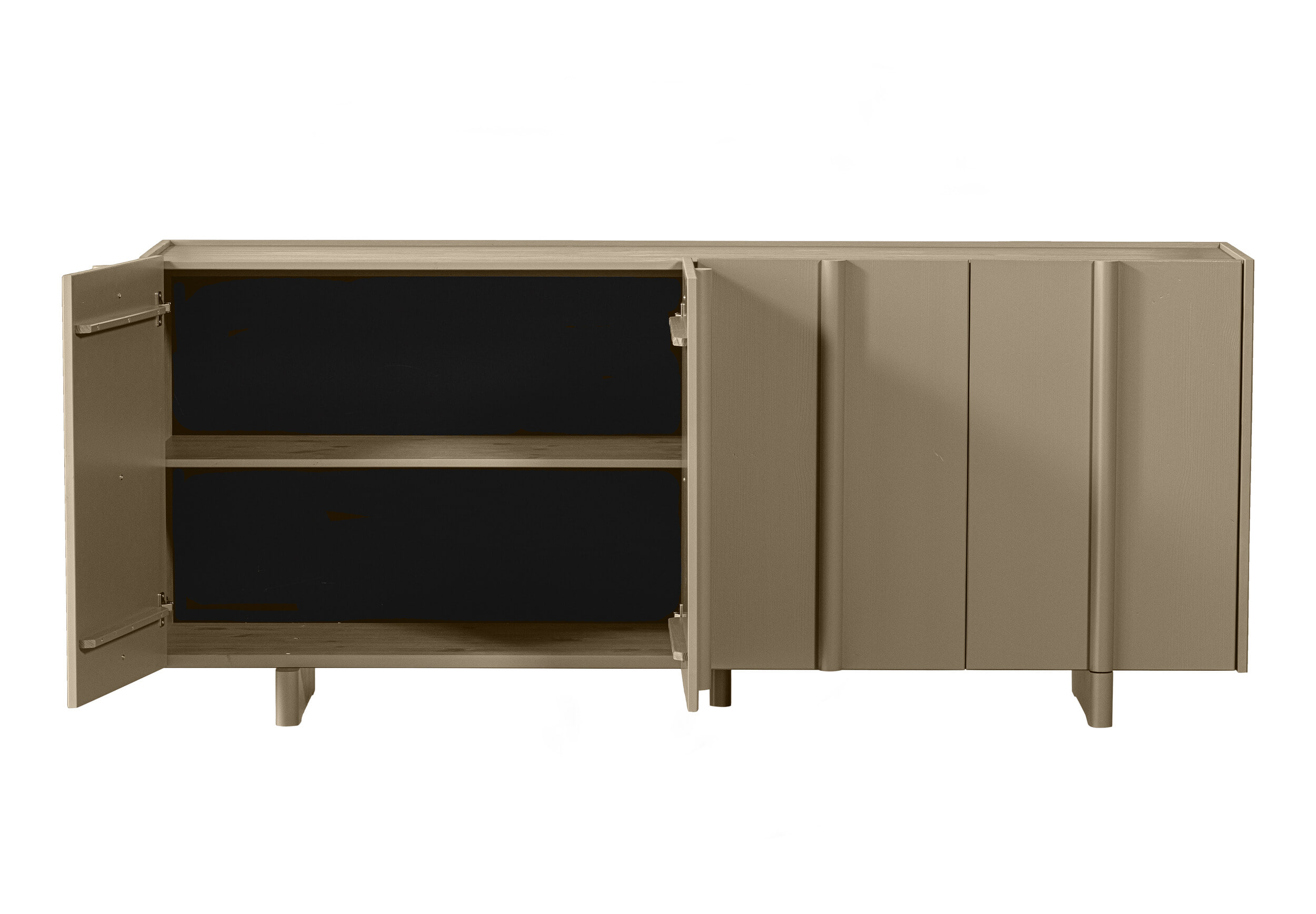WOOOD Dressoir 'Basu' Grenen, 200cm, kleur Mud