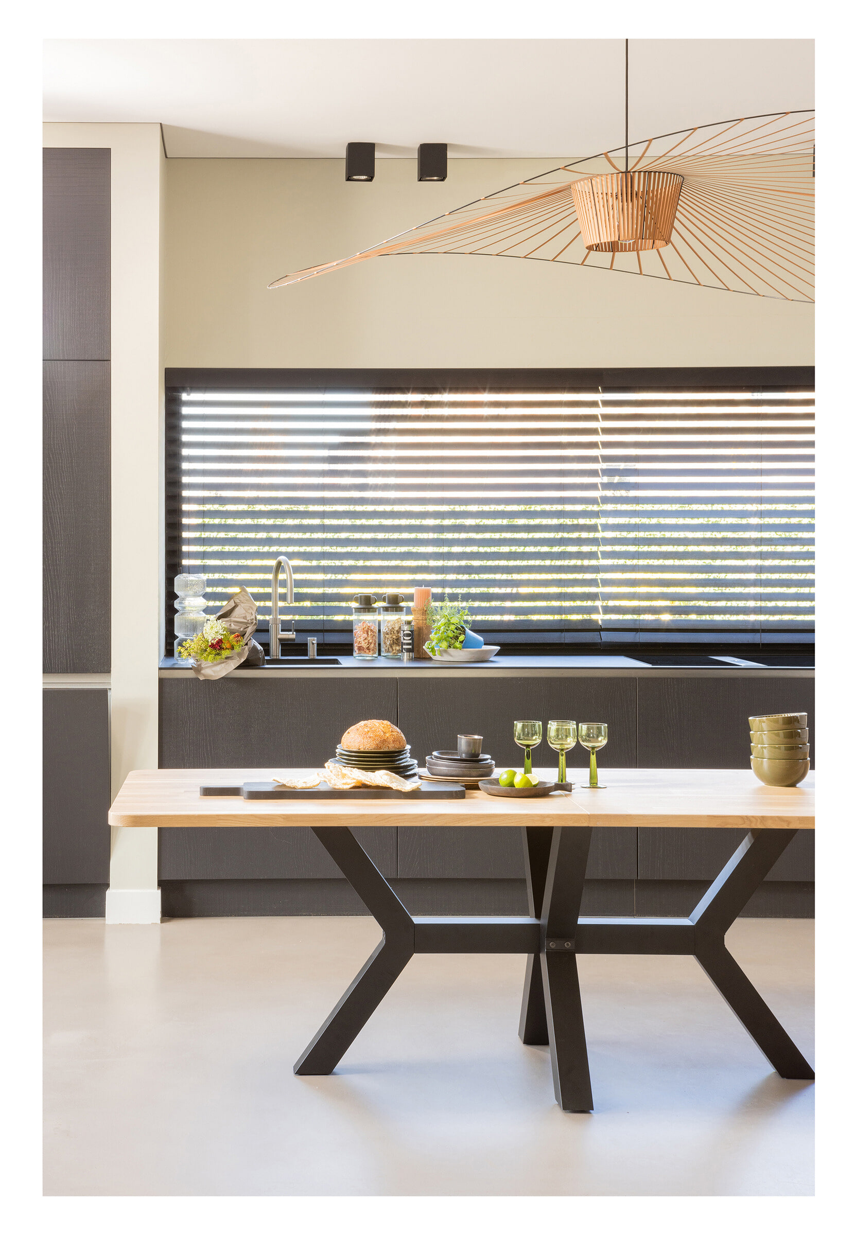 WOOOD Eettafel 'Combi-tablo' Eikenhout, 240 x 100cm, kleur Naturel