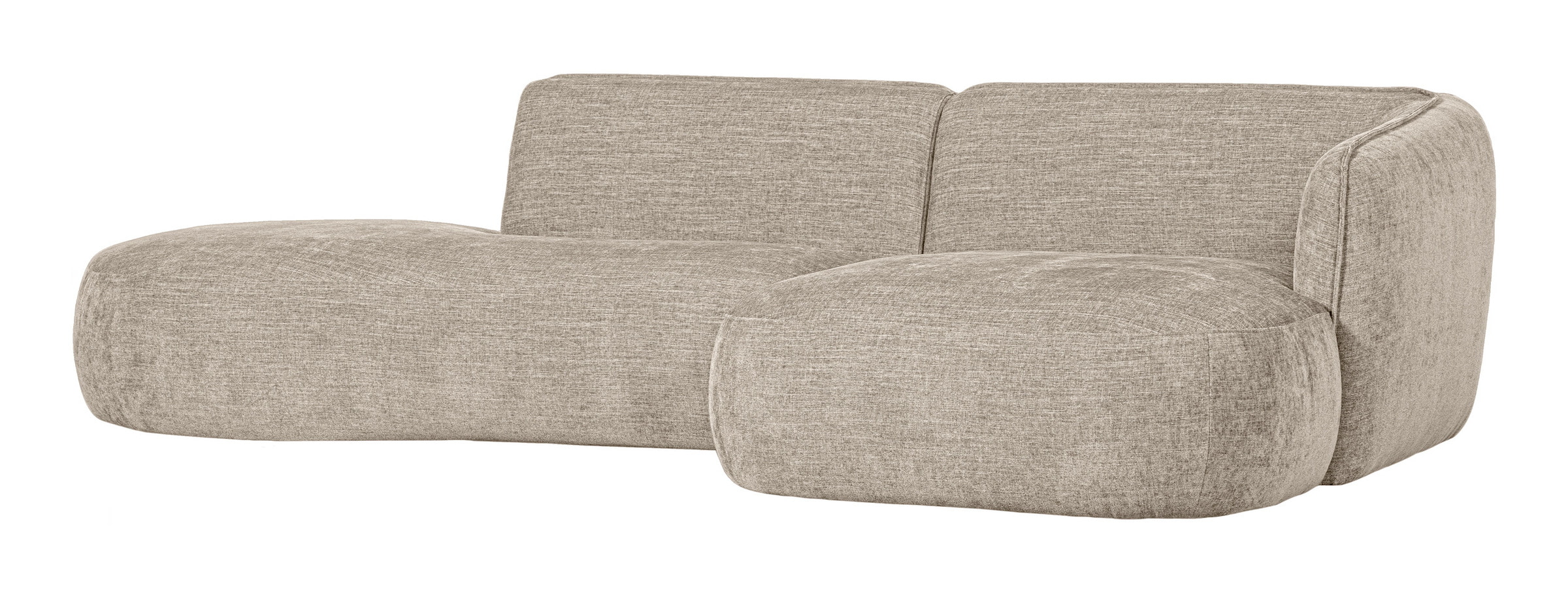 WOOOD Loungebank 'Polly' Rechts, 278cm, Woven, kleur Zand