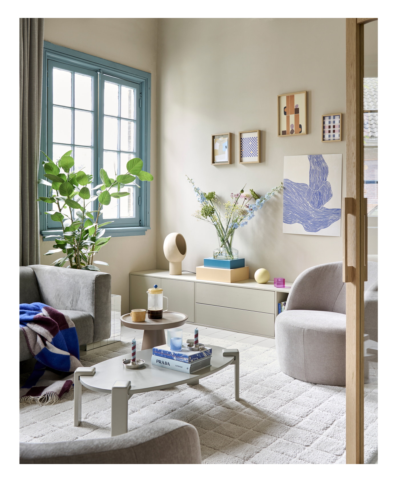 vtwonen TV-meubel 'Settle Down' Grenenhout, 200cm, kleur Dust