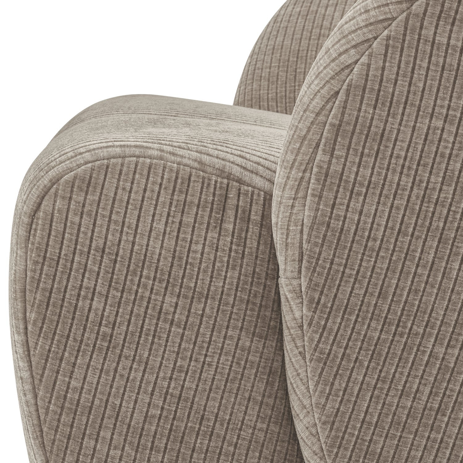 WOOOD Draaifauteuil 'Mojo' Geweven Rib, kleur Donker Zand