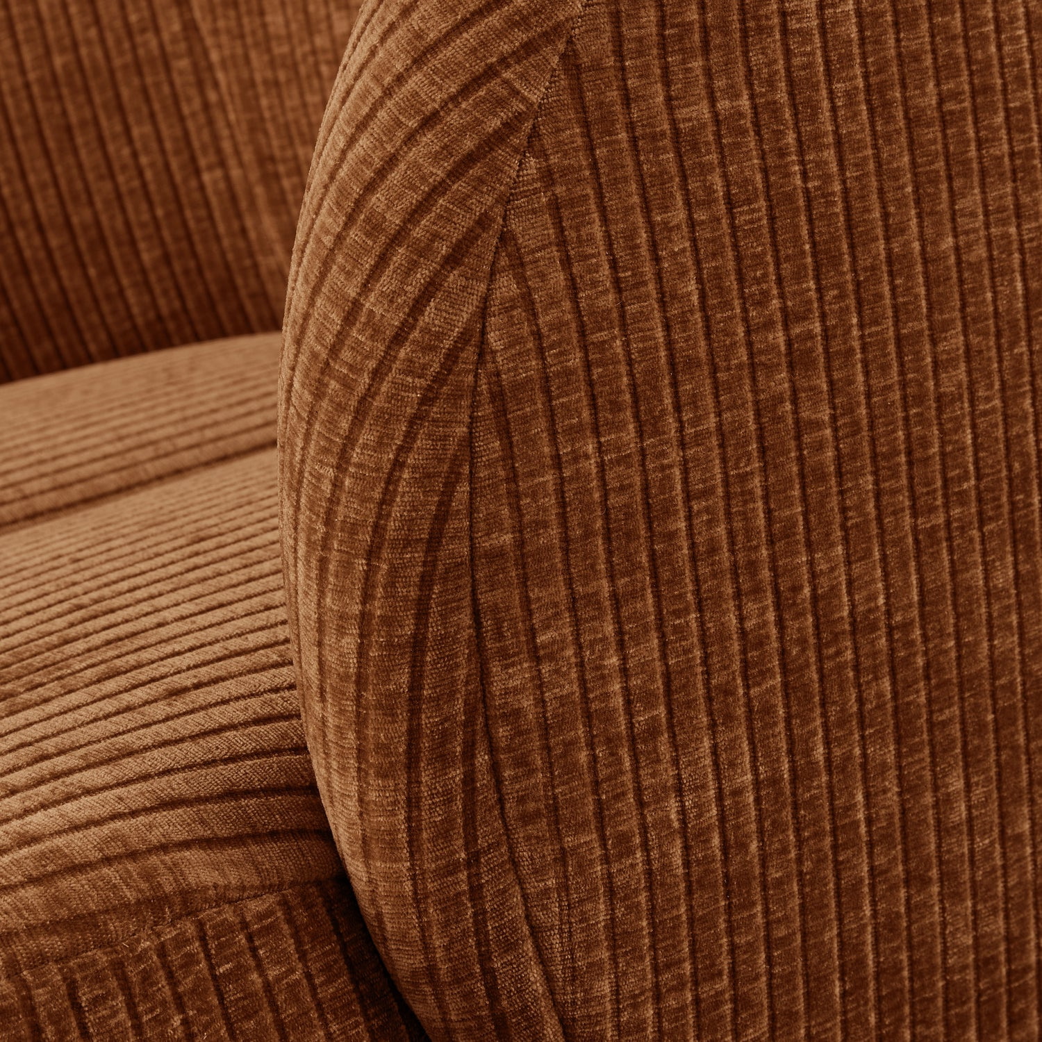 WOOOD Draaifauteuil 'Mojo' Geweven Rib, kleur Roestbruin