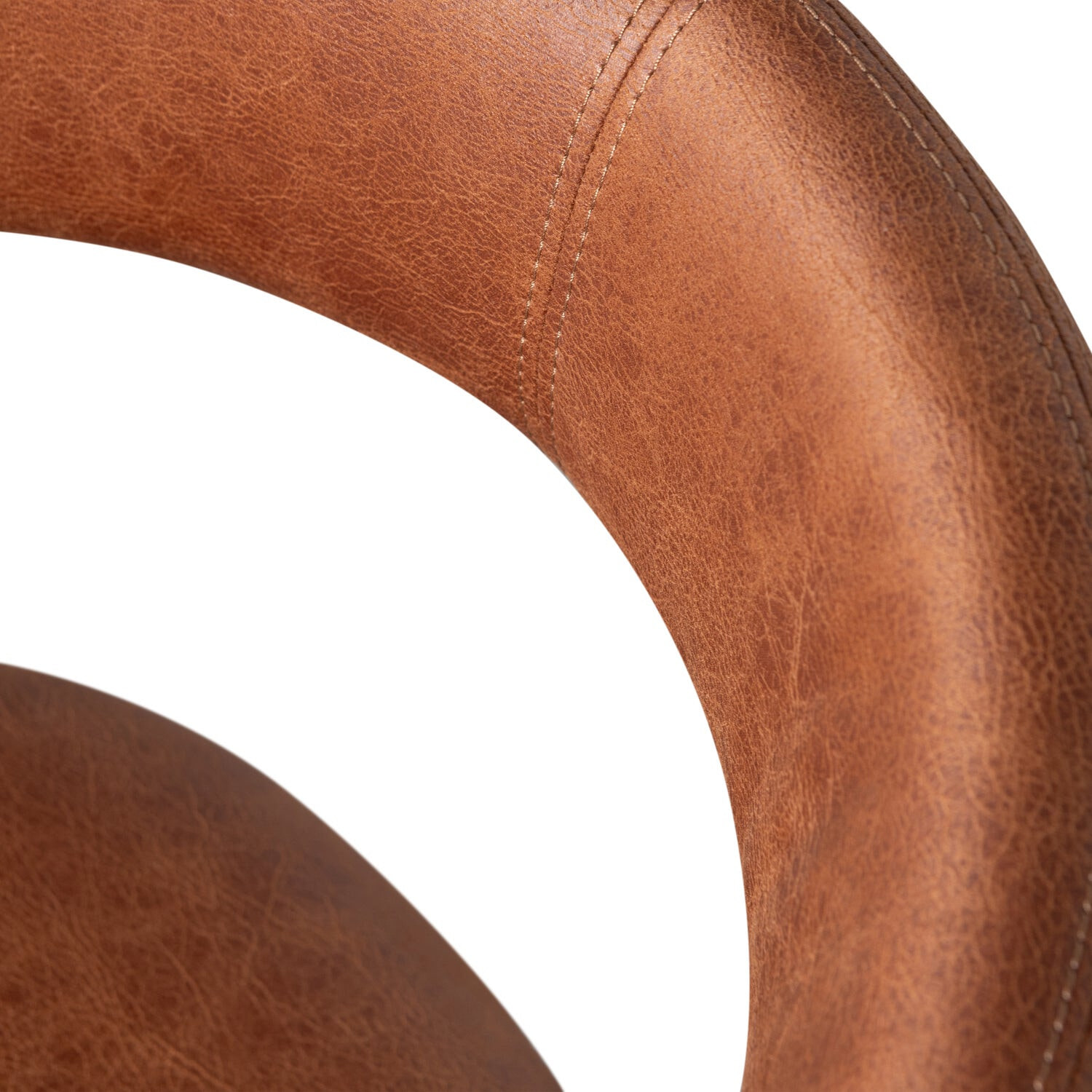 WOOOD Eetkamerstoel 'Noble' Lederlook, kleur Cognac