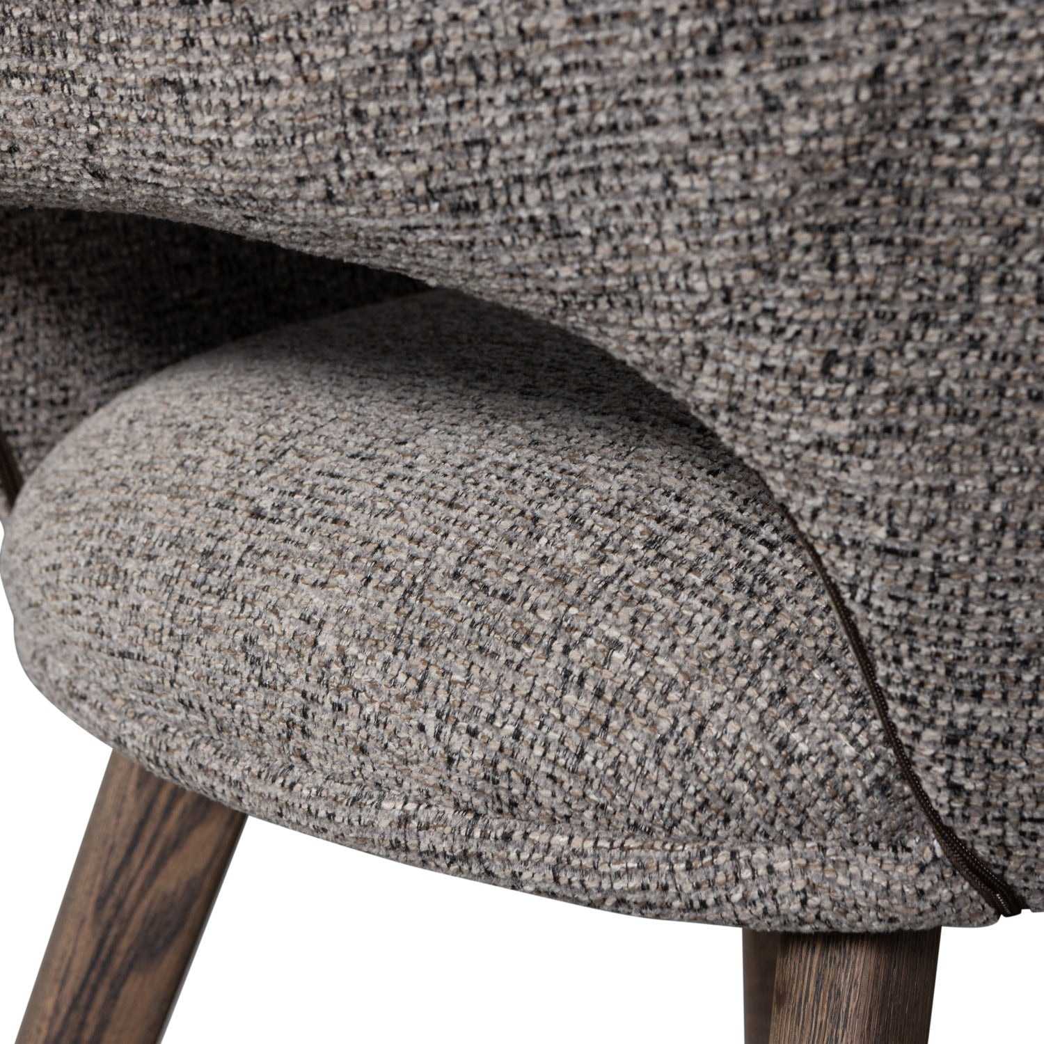 WOOOD Eetkamerstoel 'Murat' Chenille, kleur Taupe/Bruin