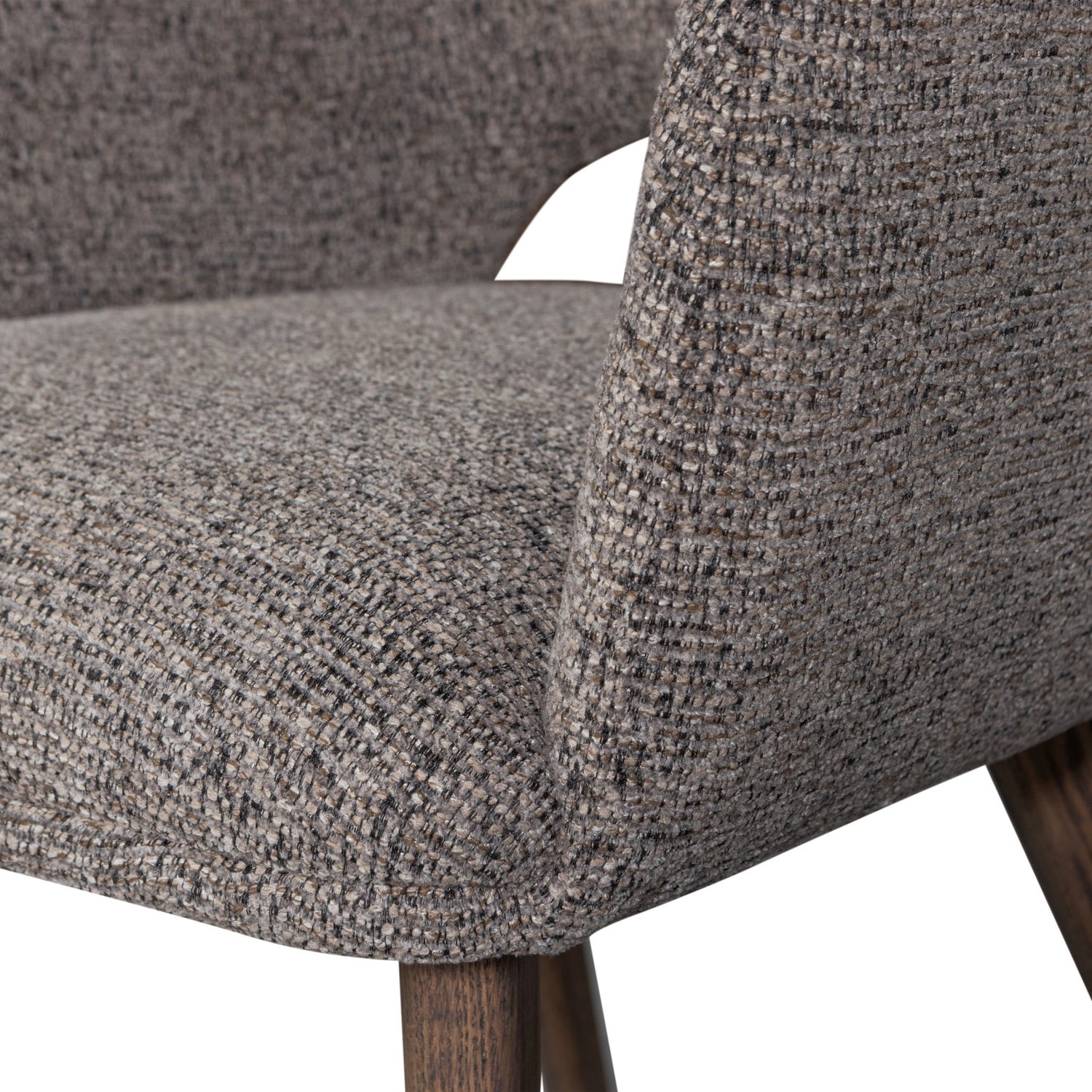 WOOOD Eetkamerstoel 'Murat' Chenille, kleur Taupe/Bruin