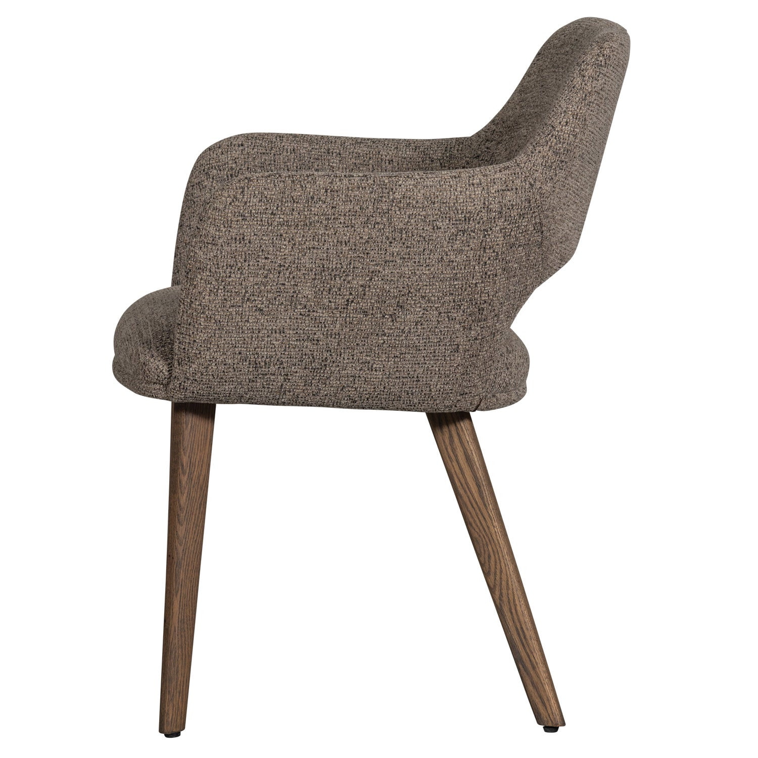 WOOOD Eetkamerstoel 'Murat' Chenille, kleur Taupe/Bruin
