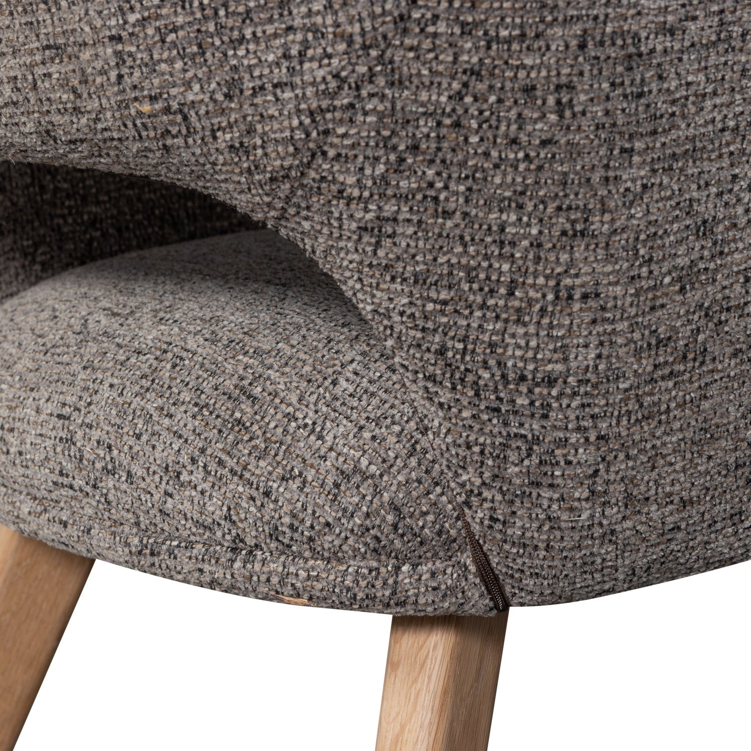 WOOOD Eetkamerstoel 'Murat' Chenille, kleur Taupe/Naturel