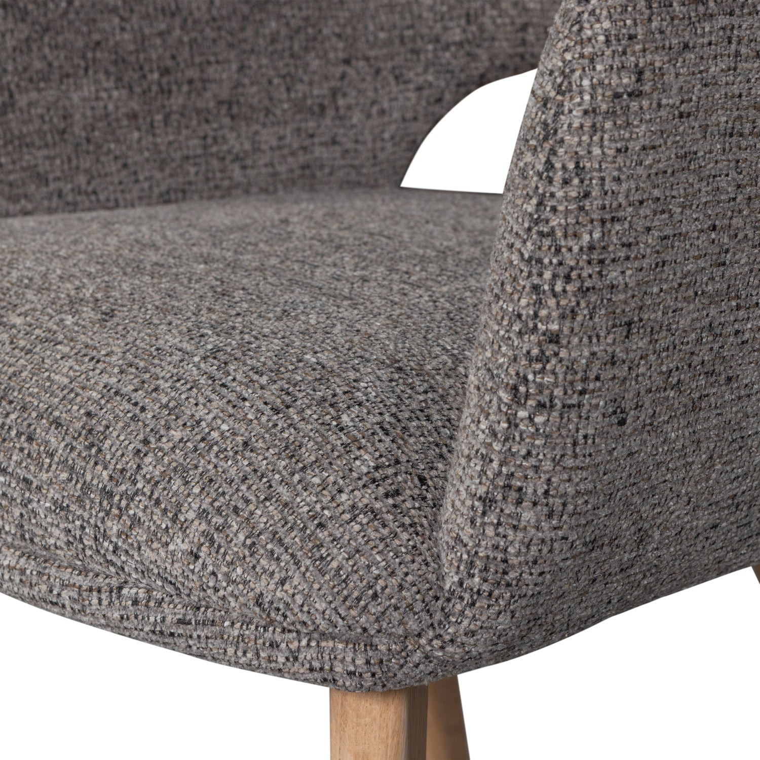 WOOOD Eetkamerstoel 'Murat' Chenille, kleur Taupe/Naturel