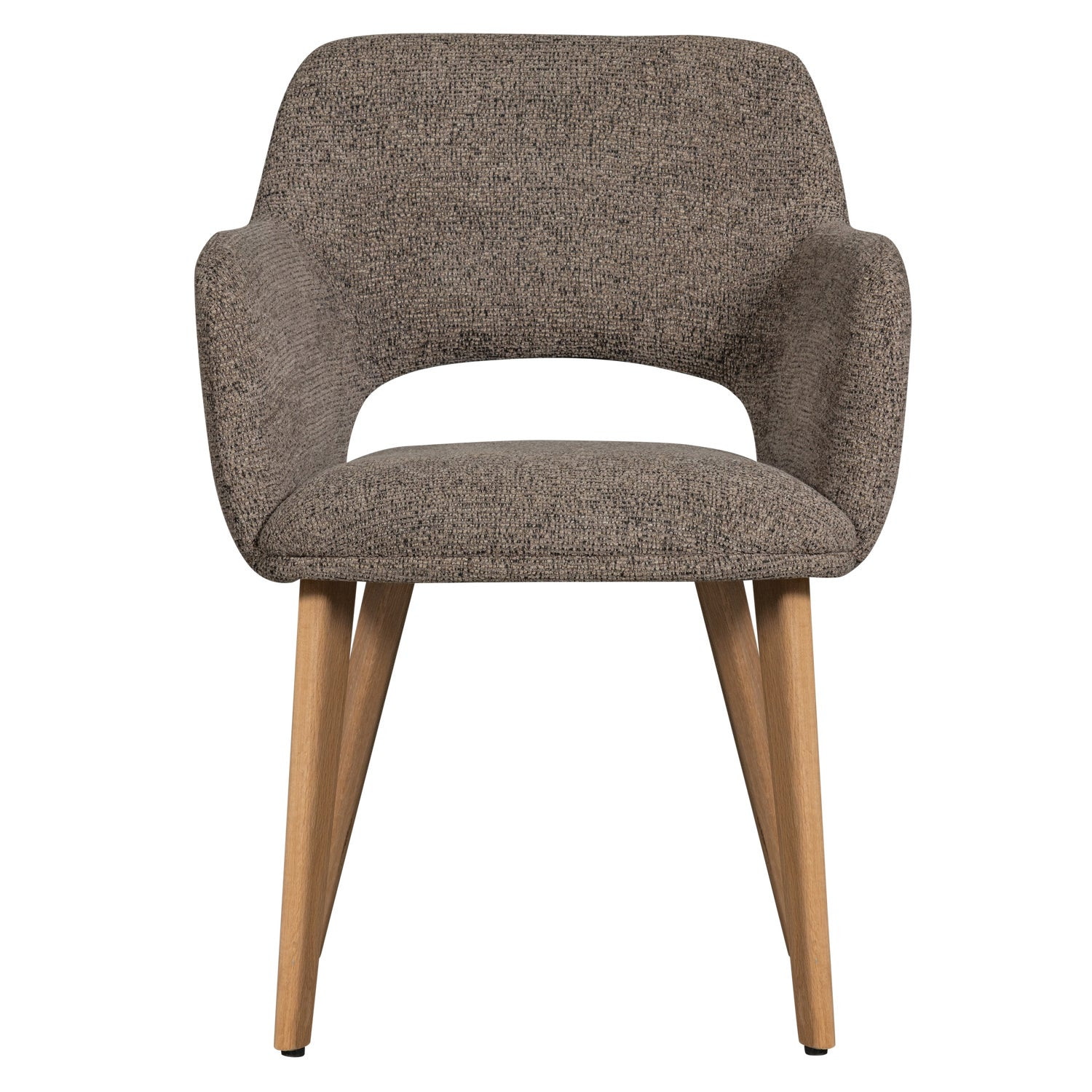 WOOOD Eetkamerstoel 'Murat' Chenille, kleur Taupe/Naturel