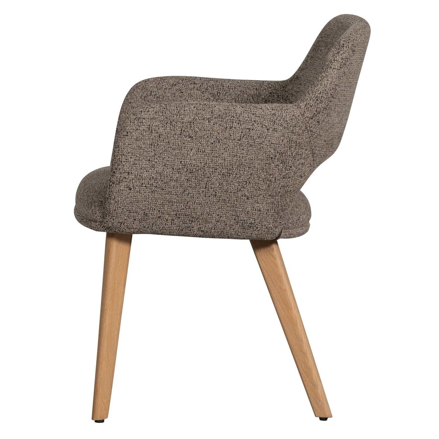 WOOOD Eetkamerstoel 'Murat' Chenille, kleur Taupe/Naturel