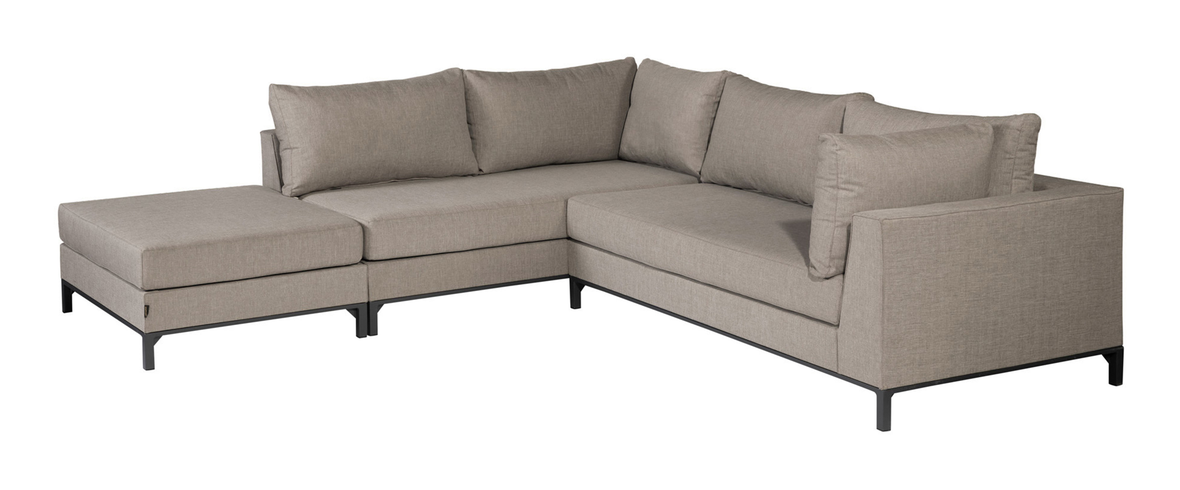 WOOOD Loungeset 'Sicilië' Links, kleur Taupe