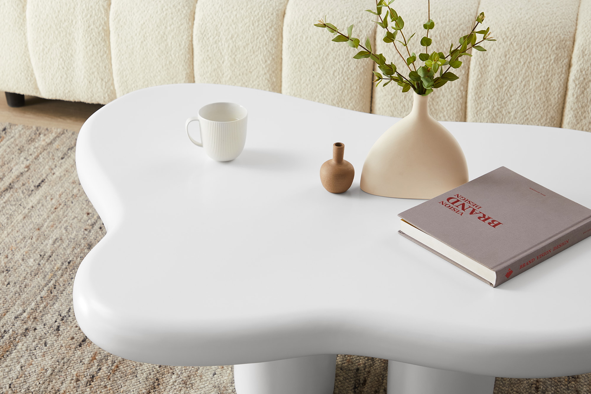 Artistiq Organische Salontafel 'Coleen' 123 x 89cm, kleur wit