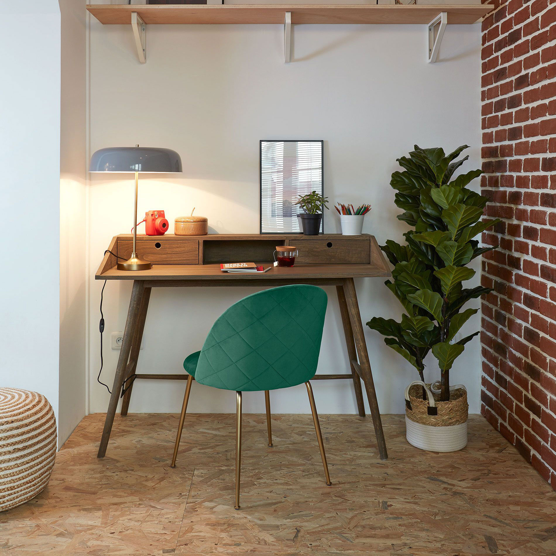 Kave Home Eetkamerstoel 'Ivonne Gold' Velvet, kleur Groen