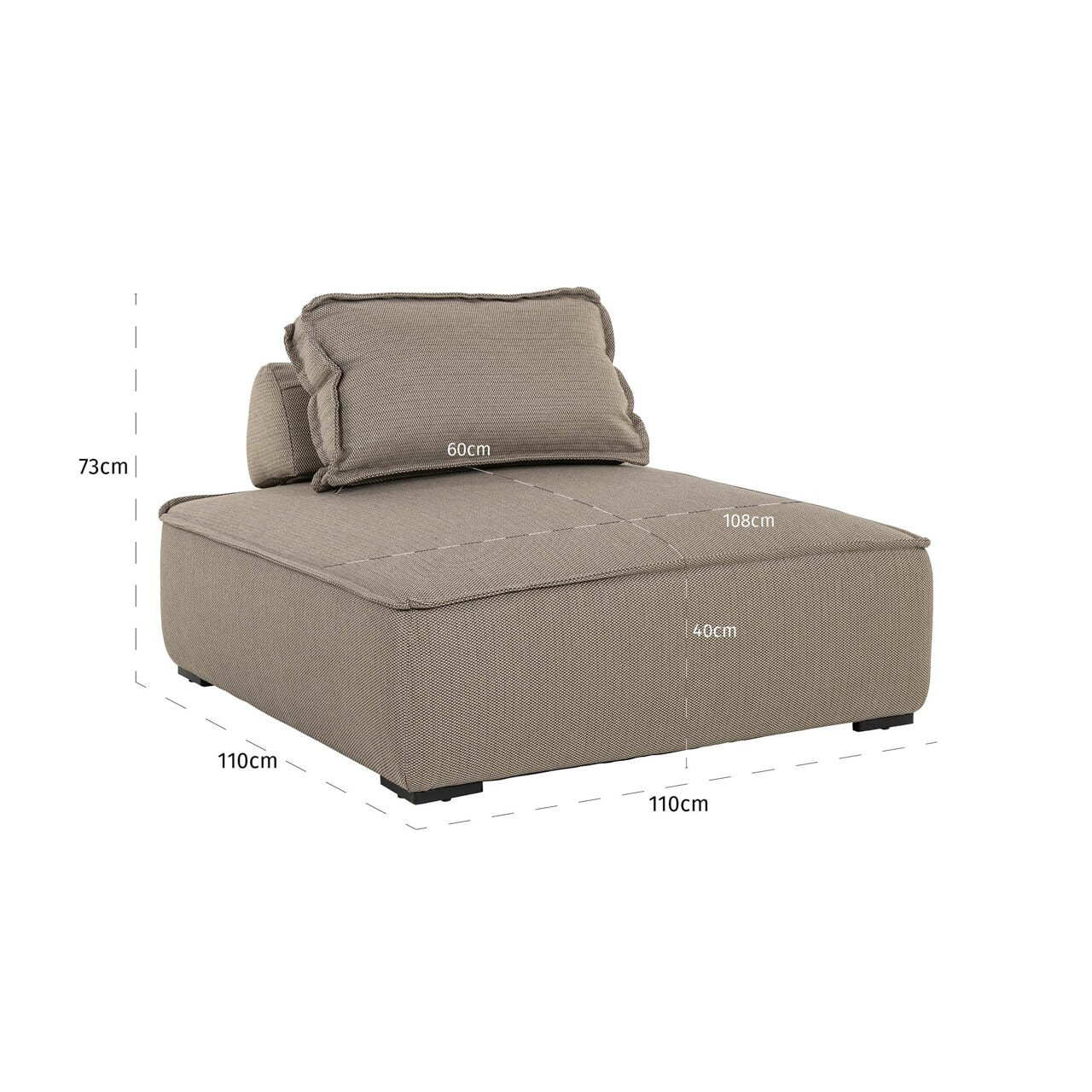 Richmond Outdoor Loungestoel 'Lounge' kleur Taupe