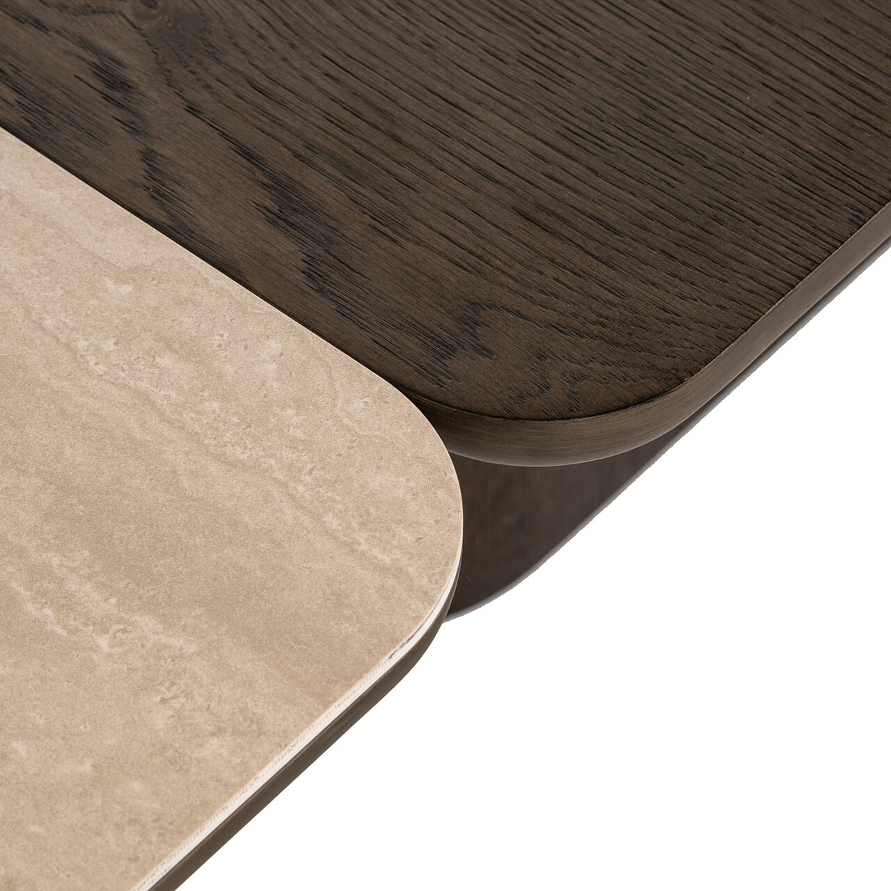 Richmond Salontafel 'Nando' Travertinlook en eiken, Set van 2 stuks