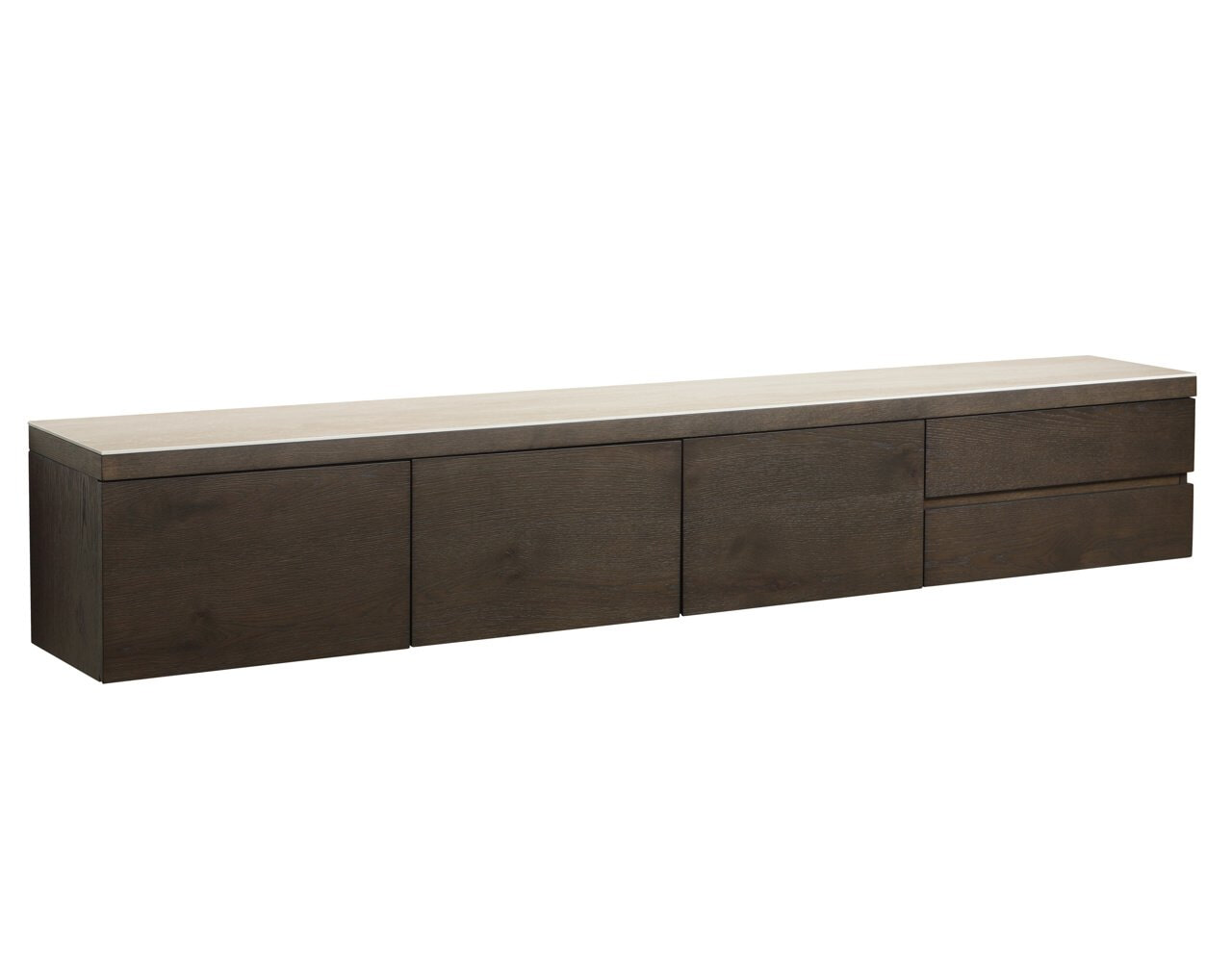 Richmond TV-meubel Lachance Hout en travertinlook, 220cm - Bruin