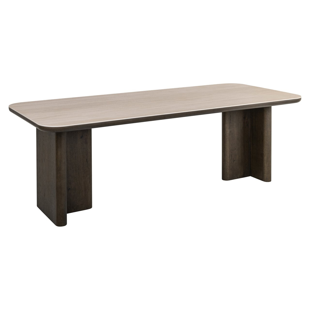 Richmond Interiors Richmond Eettafel Nando Travertin en eiken, 270 x 100cm - Bruin
