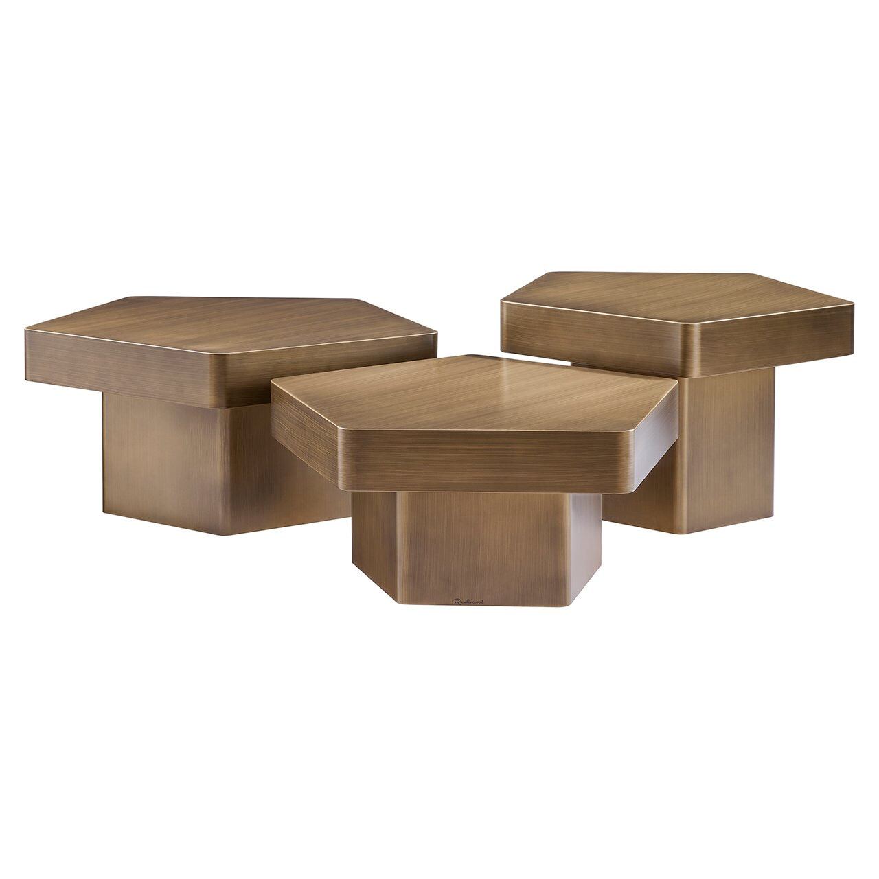 Richmond Interiors Richmond Salontafel Hexa set van 3, 75cm - Brushed Gold