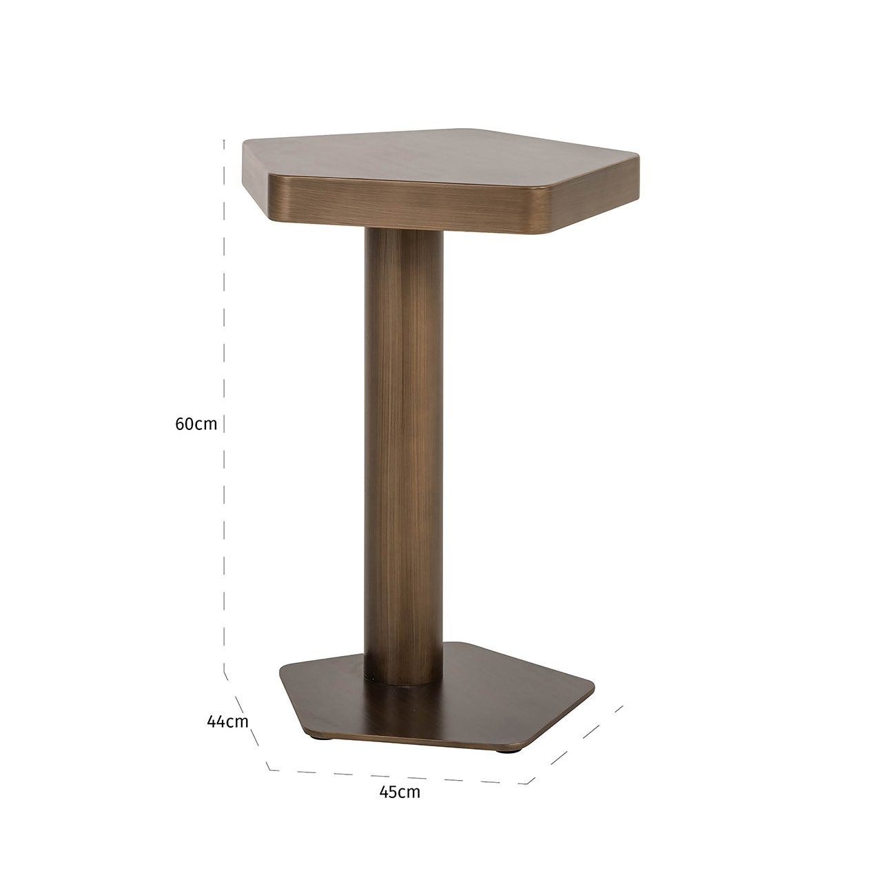 Richmond Laptoptafel 'Hexa' 45 x 44cm, kleur Brushed Gold