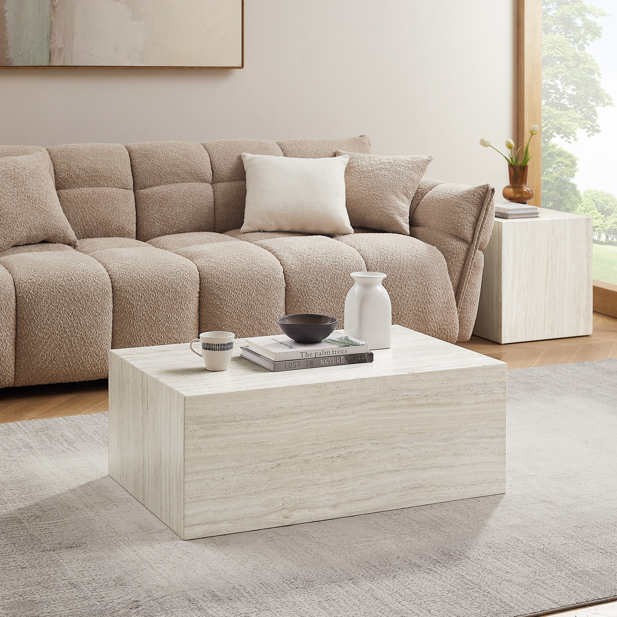 Artistiq Salontafel 'Helder' Travertinlook, 90 x 60cm