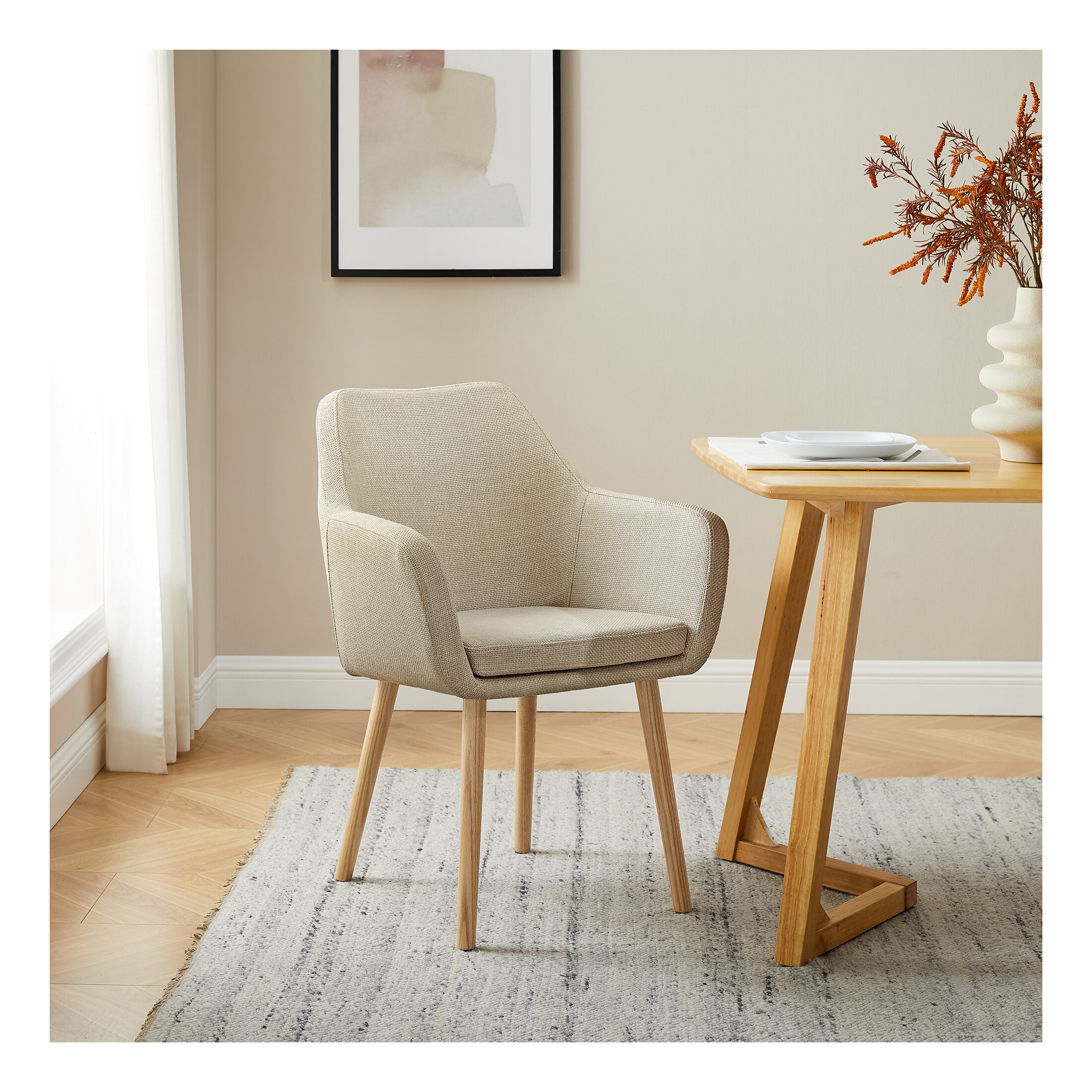Artistiq Eetkamerstoel Jua Stof - Beige