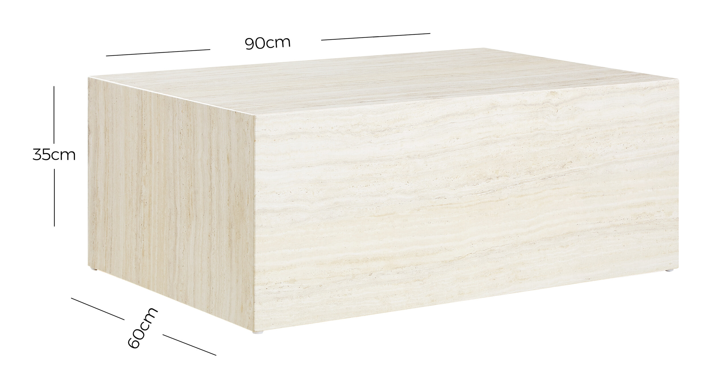 Artistiq Salontafel 'Helder' Travertinlook, 90 x 60cm
