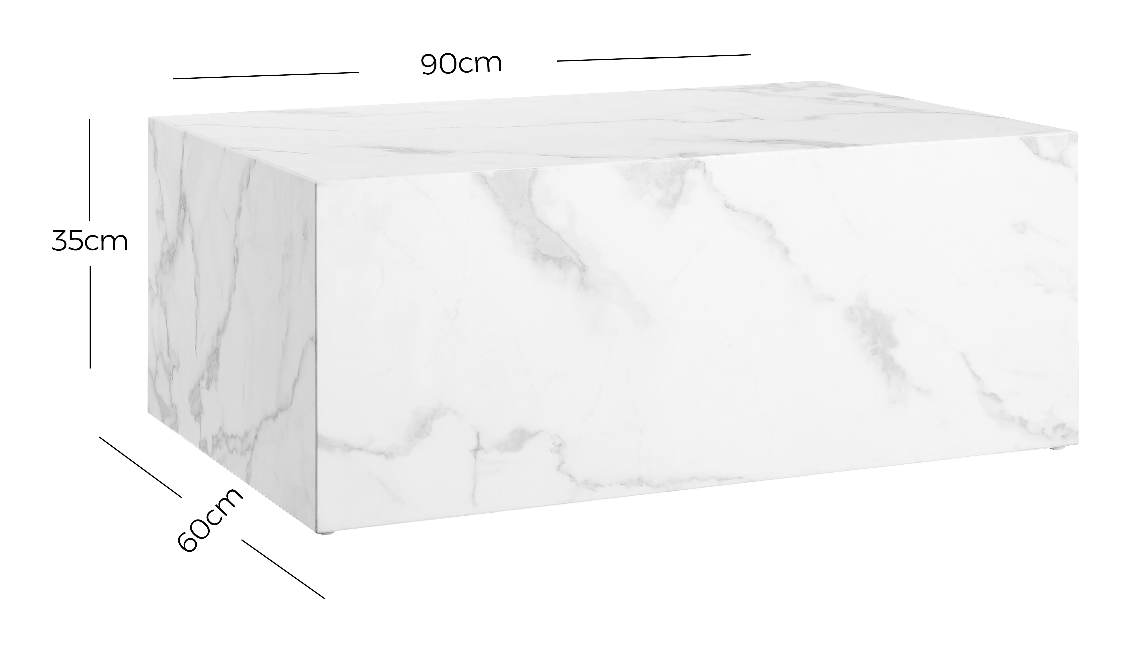 Artistiq Salontafel 'Kaitrin' Marmerlook, 90 x 60cm