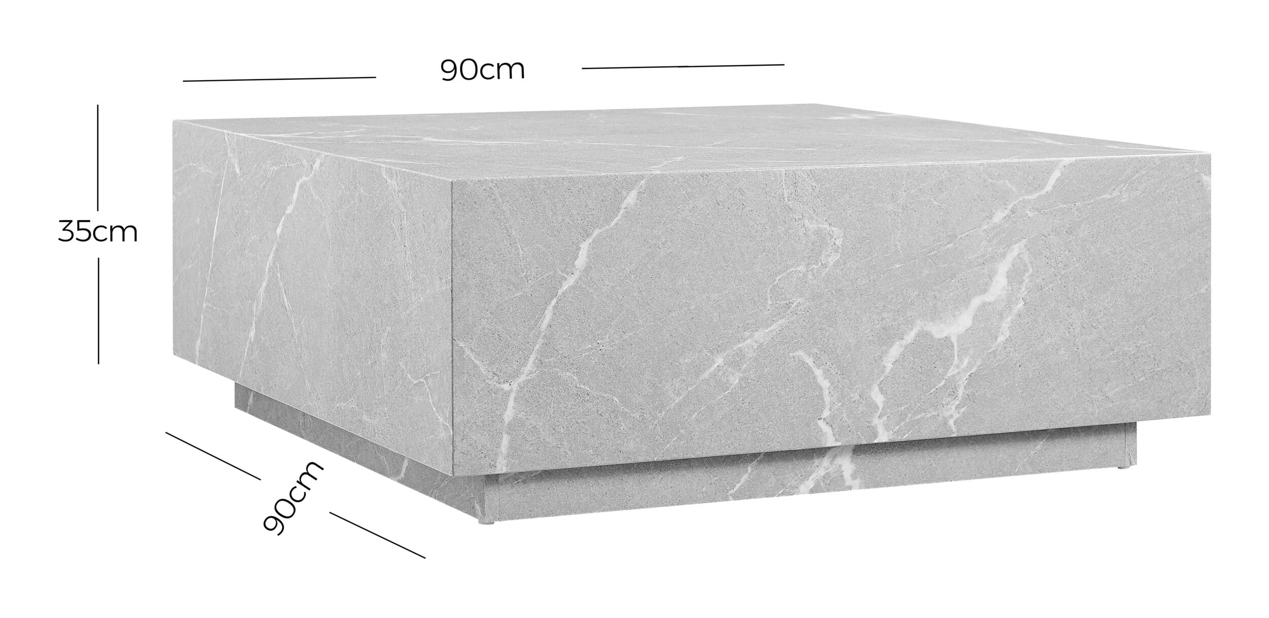 Artistiq Salontafel 'Asusena' Marmerlook, 90 x 90cm