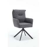 Artistiq Draaibare Eetkamerstoel 'Destinie' Structuurstof, kleur Antraciet