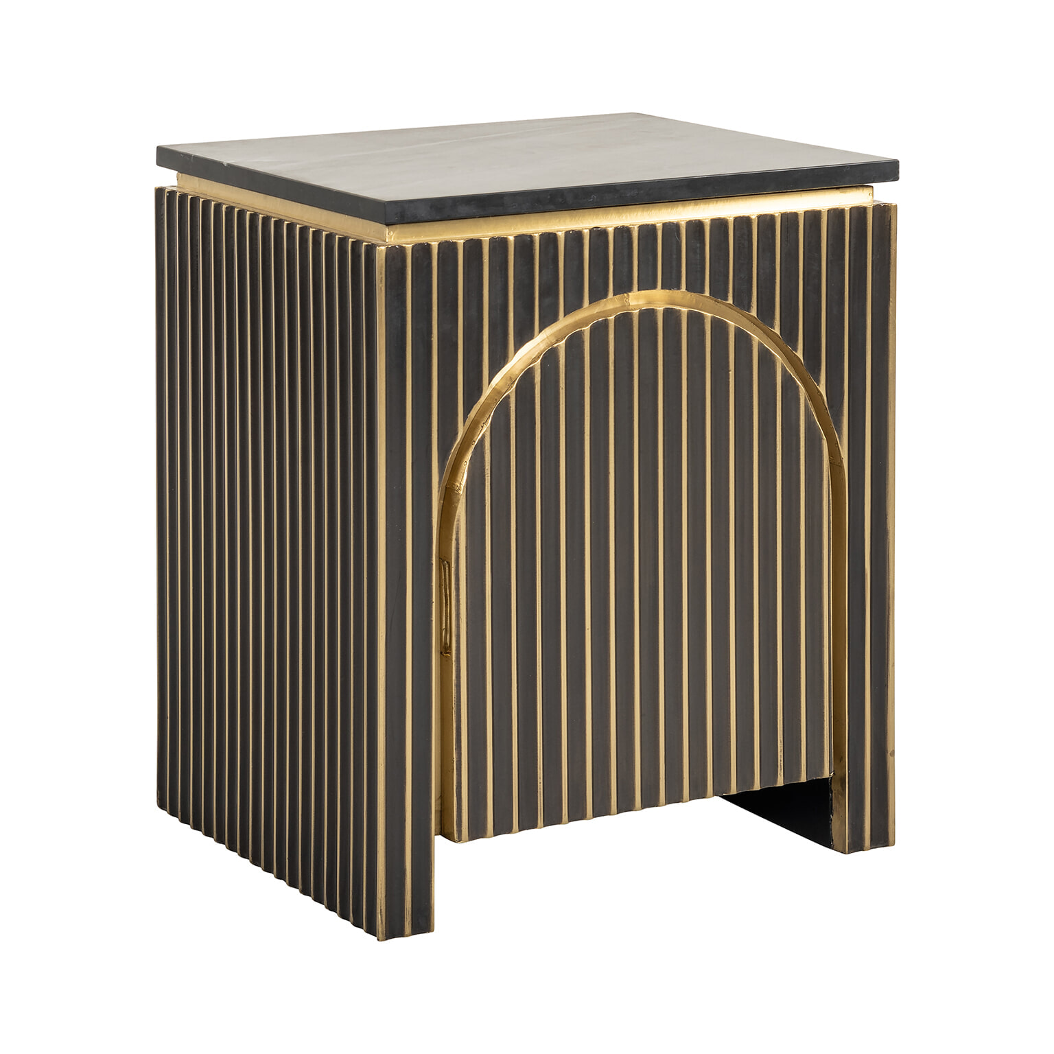 Richmond Nachtkastje Les Arcs Brass en marmer, 60 x 50cm - Brushed gold