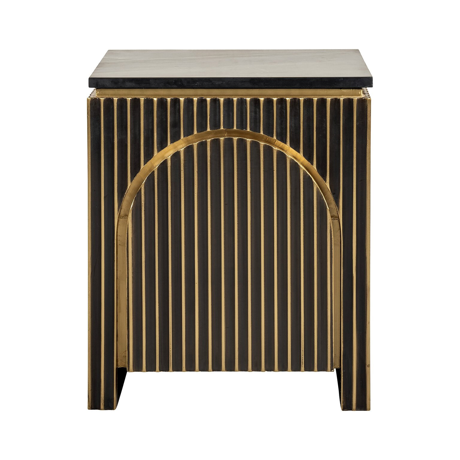 Richmond Nachtkastje 'Les Arcs' Brass en marmer, 60 x 50cm