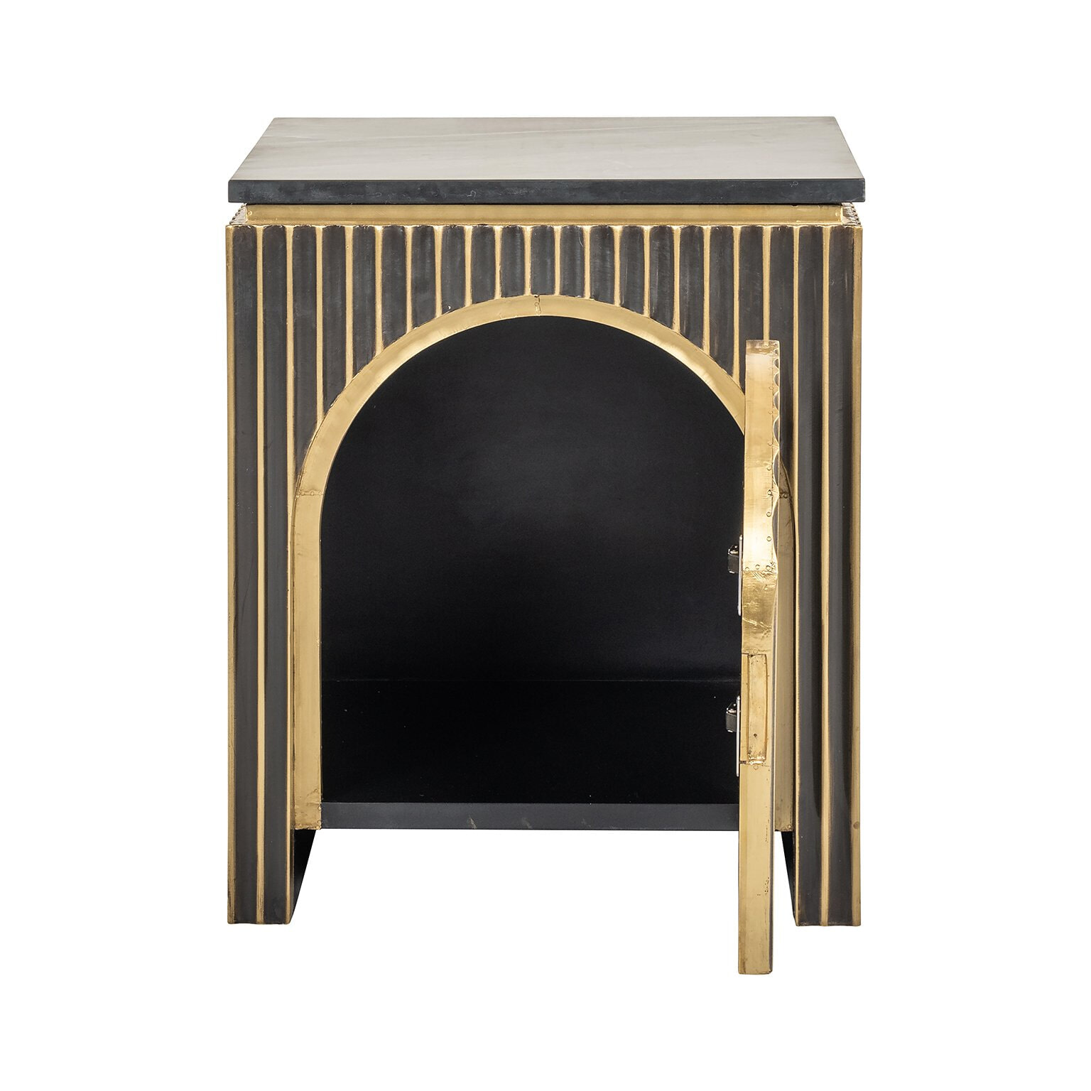 Richmond Nachtkastje 'Les Arcs' Brass en marmer, 60 x 50cm