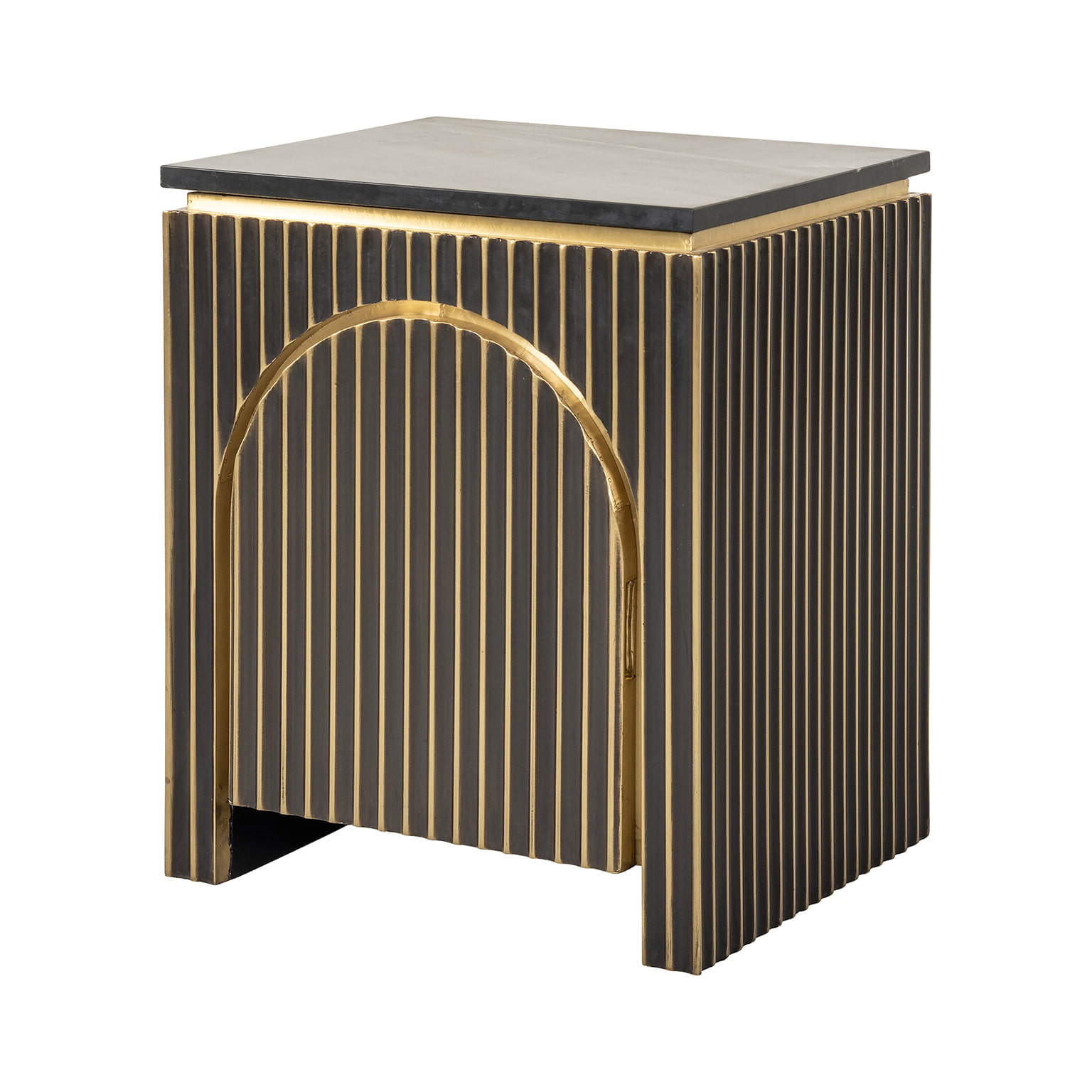 Richmond Nachtkastje Les Arcs Brass en marmer, 60 x 50cm - Brushed gold