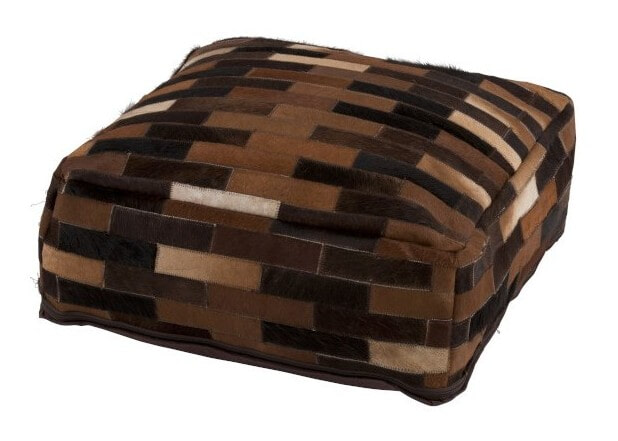 J-Line Poef 'Annaïs' Leder, kleur Bruin J-Line Poef 'Annaïs' Leder, kleur Bruin