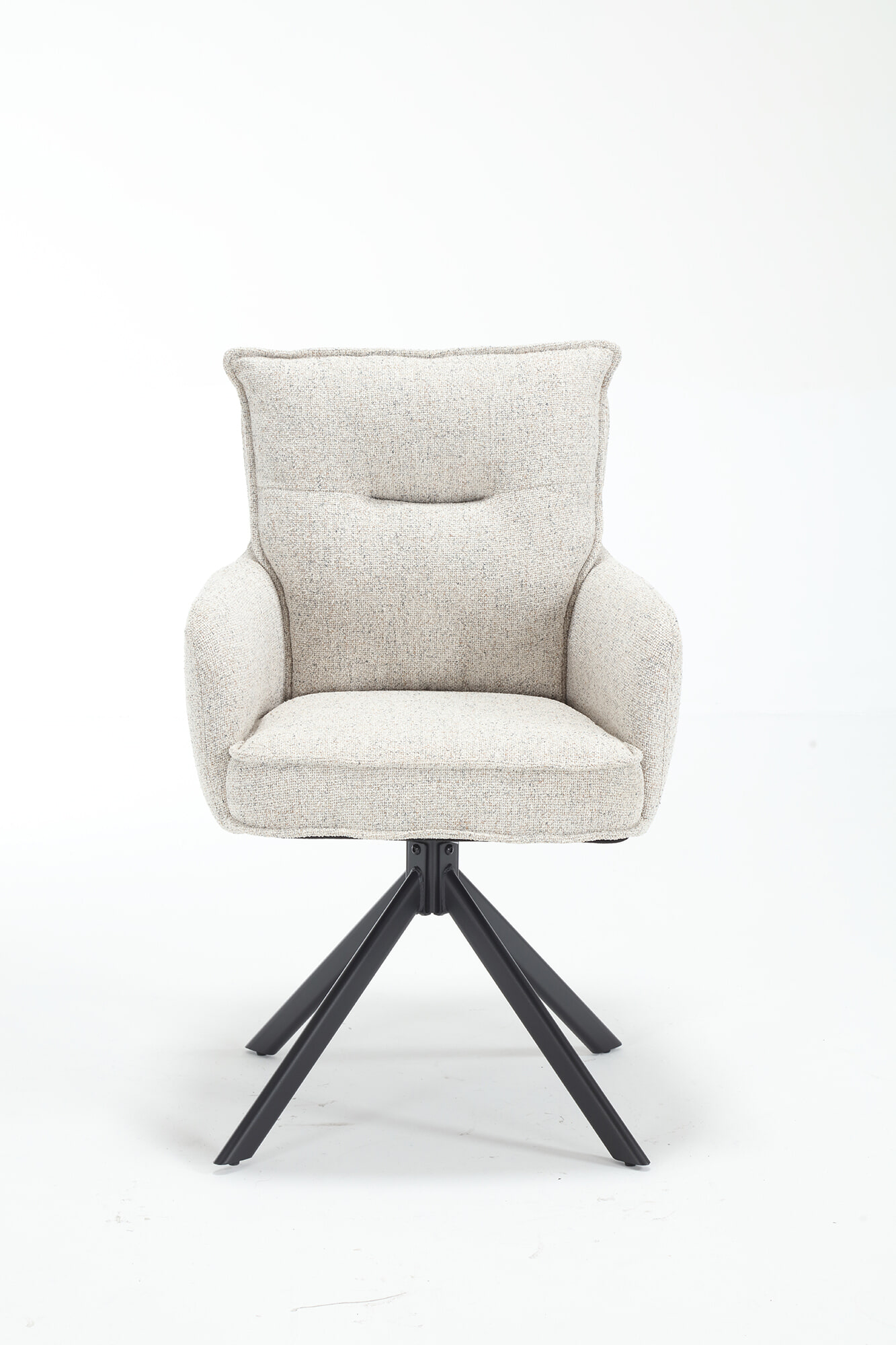 Artistiq Draaibare Eetkamerstoel 'Destinie' Structuurstof, kleur Beige