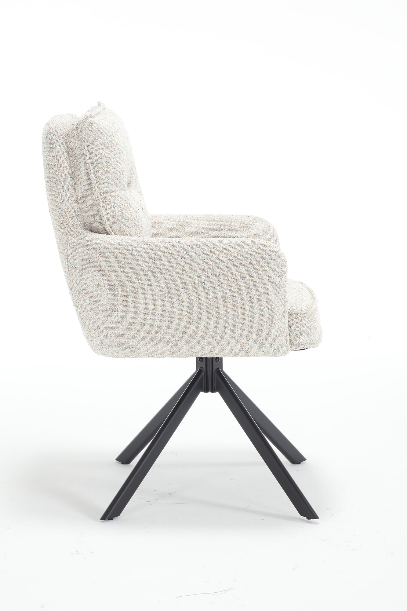 Artistiq Draaibare Eetkamerstoel 'Destinie' Structuurstof, kleur Beige