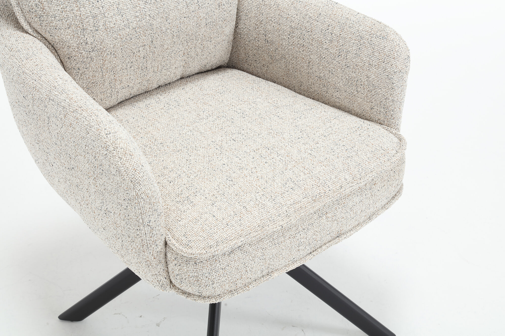 Artistiq Draaibare Eetkamerstoel 'Destinie' Structuurstof, kleur Beige