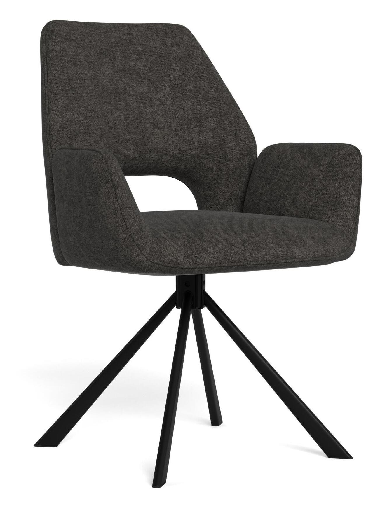 Bendt Draaibare Eetkamerstoel Jessen Chenille - Donkergrijs