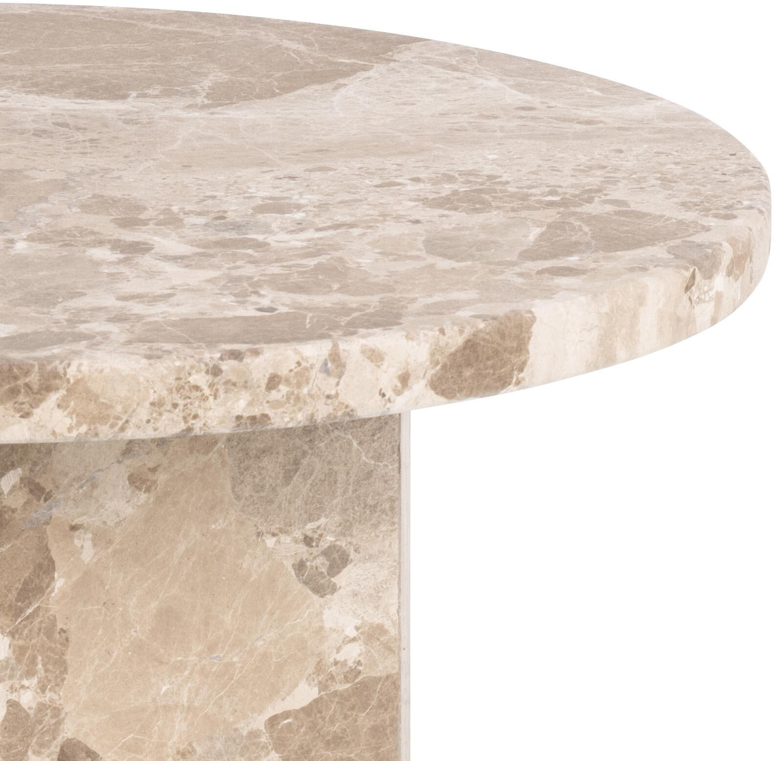 Bendt Ronde Bijzettafel 'Lasonya' Travertin, 50cm, kleur Beige
