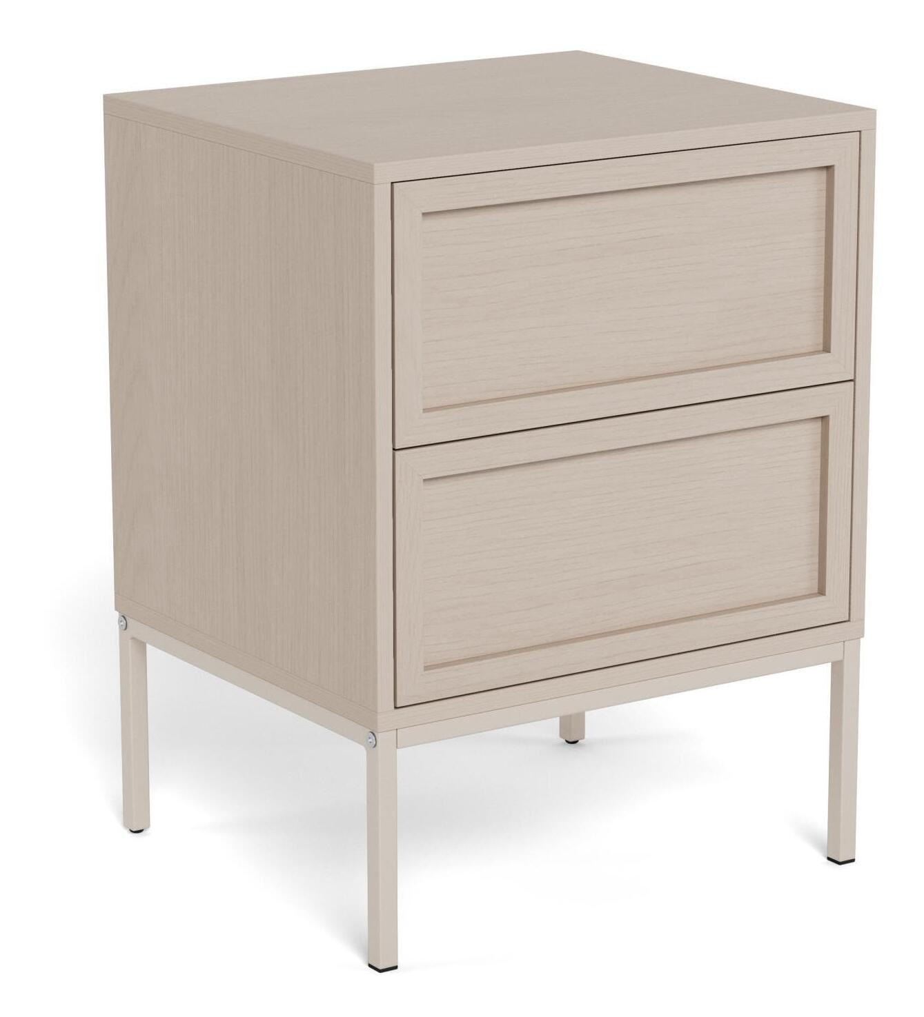 Bendt Nachtkastje Nakea Eikenlook, Met 2 laden - Grijs