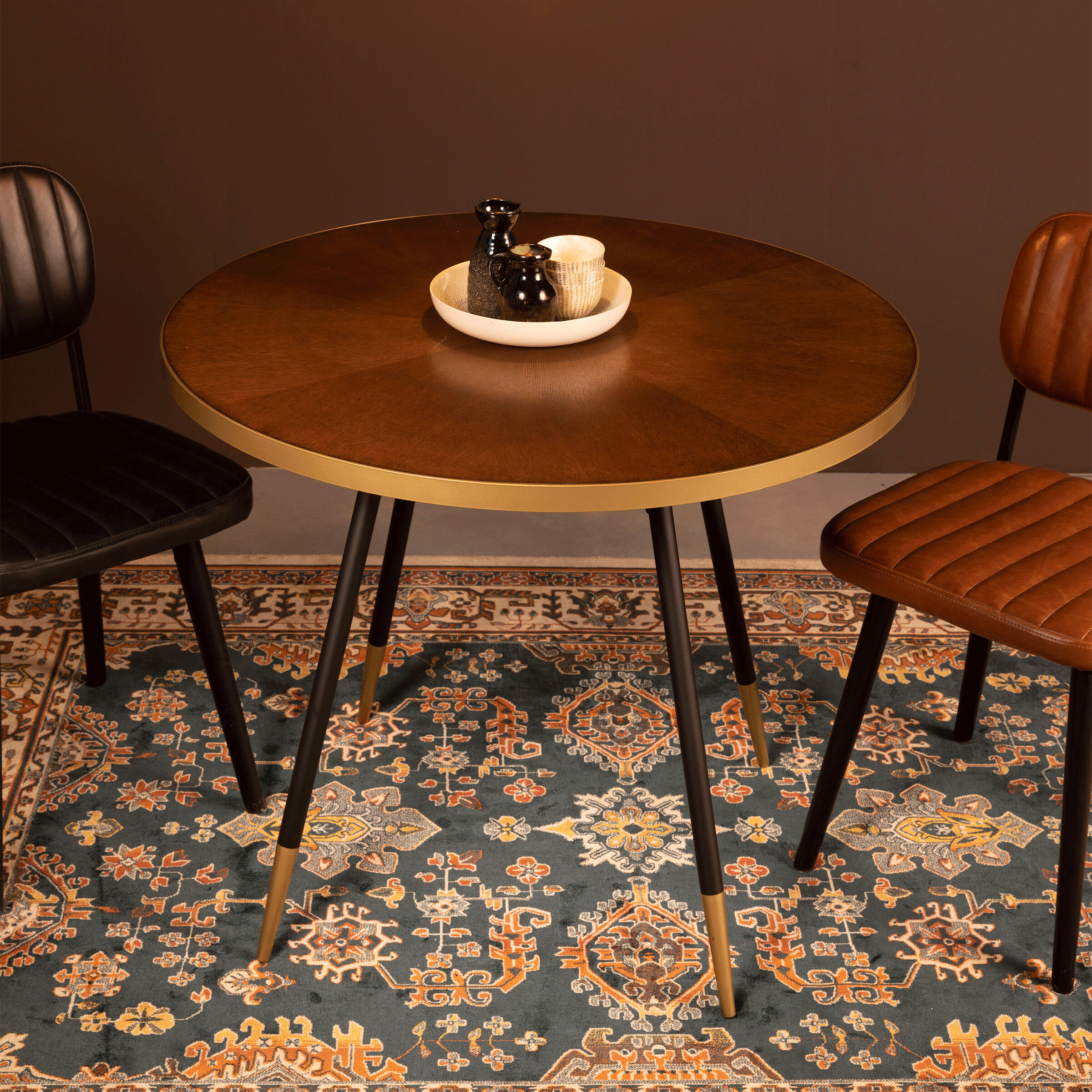 ZILT Ronde Bistrotafel Lili MDF, 90cm - Bruin