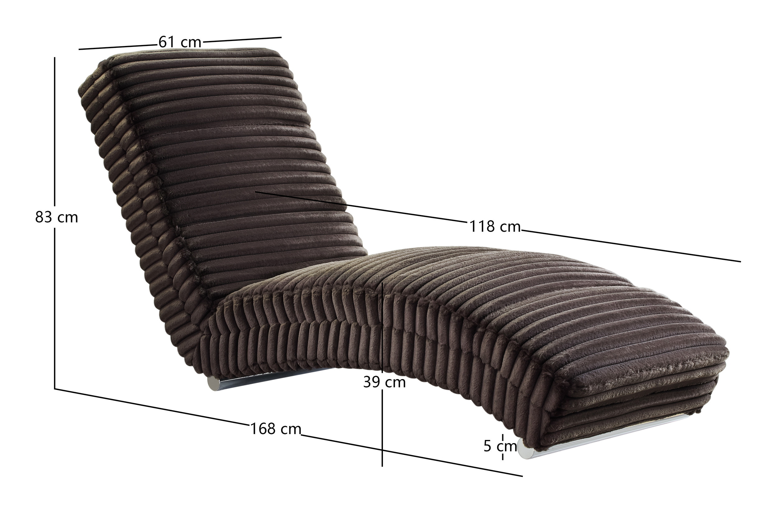 Artistiq Relaxfauteuil 'Amaryllis' Rib, kleur Zwart